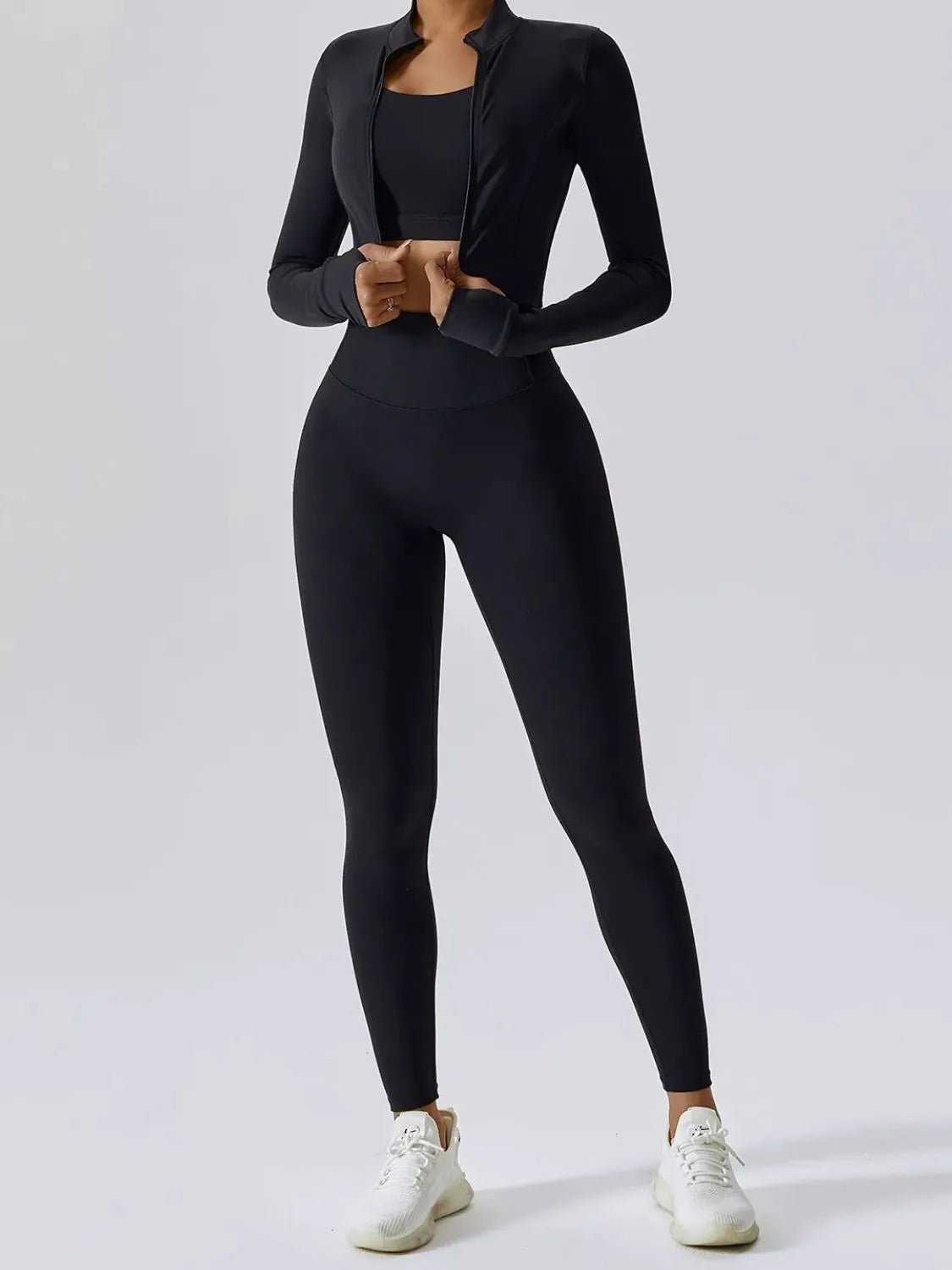 Bra Outerwear and Leggings 3 - Piece Active Set designed for comfort and style at Lookzlike