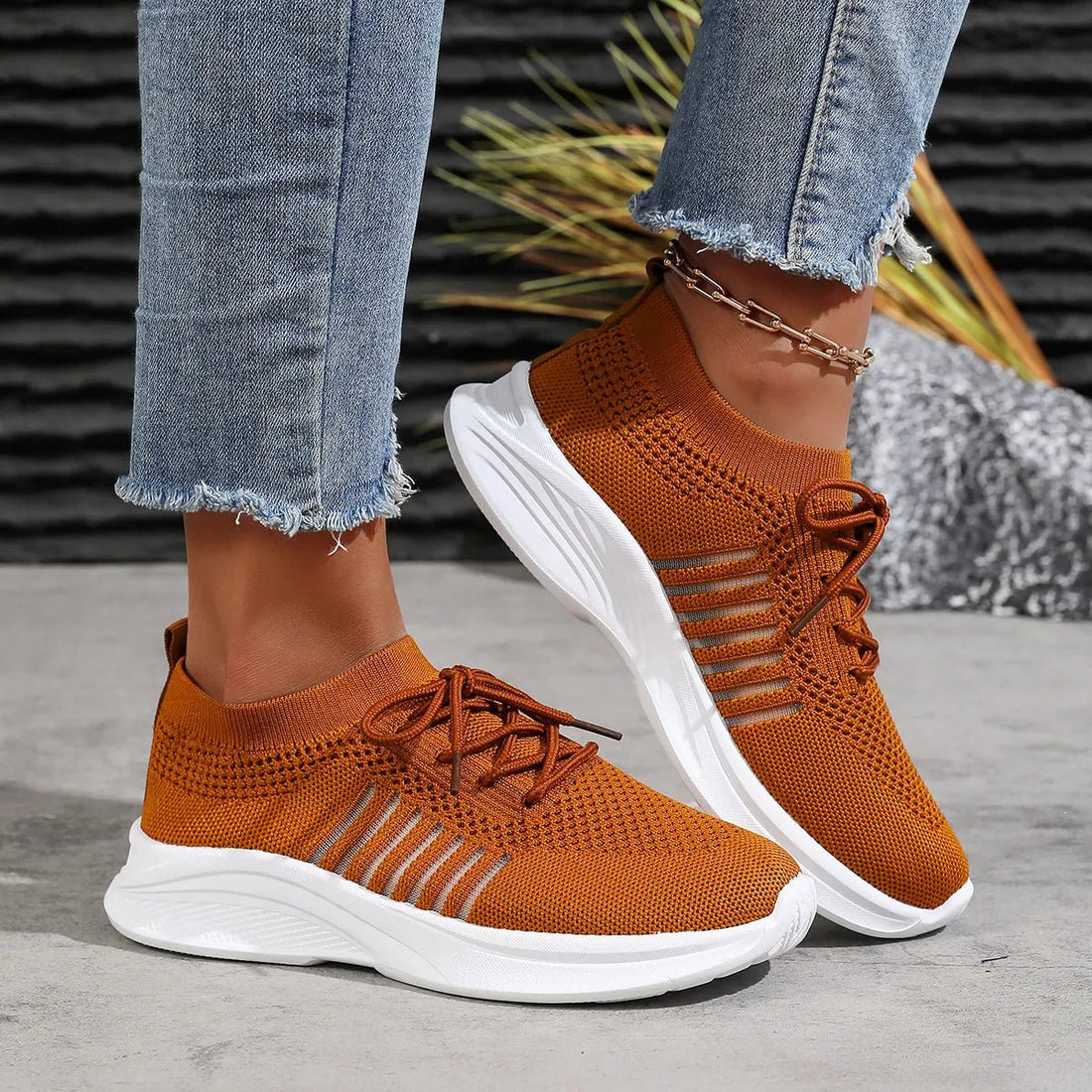 Breathable Mesh Lace Up Athletic designed for comfort and style at Lookzlike