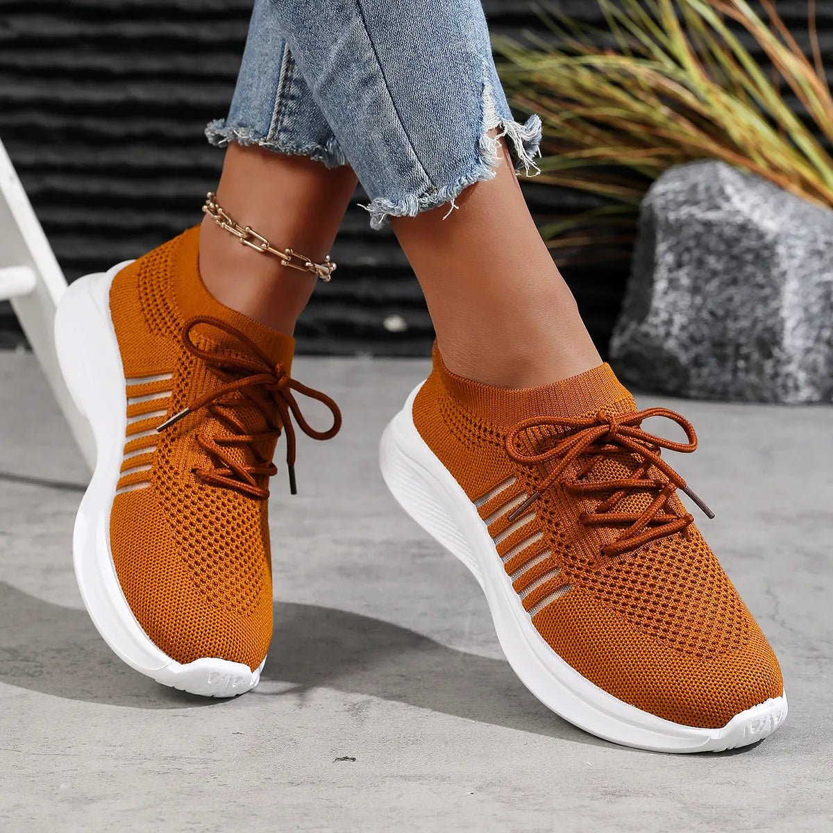 Breathable Mesh Lace Up Athletic designed for comfort and style at Lookzlike