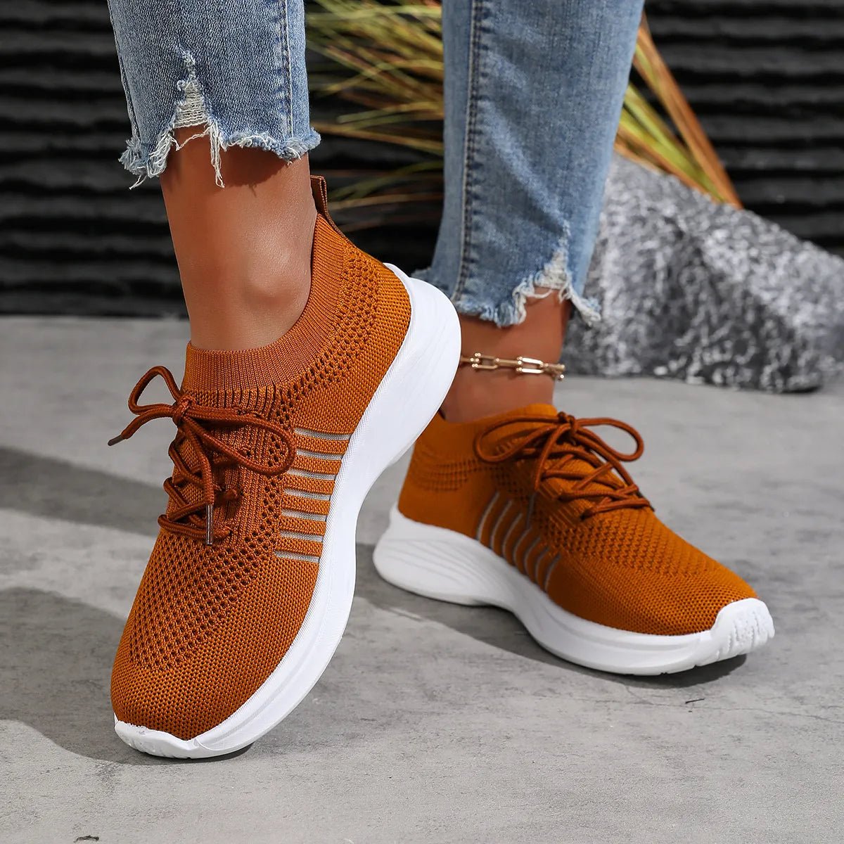 Breathable Mesh Lace Up Athletic designed for comfort and style at Lookzlike