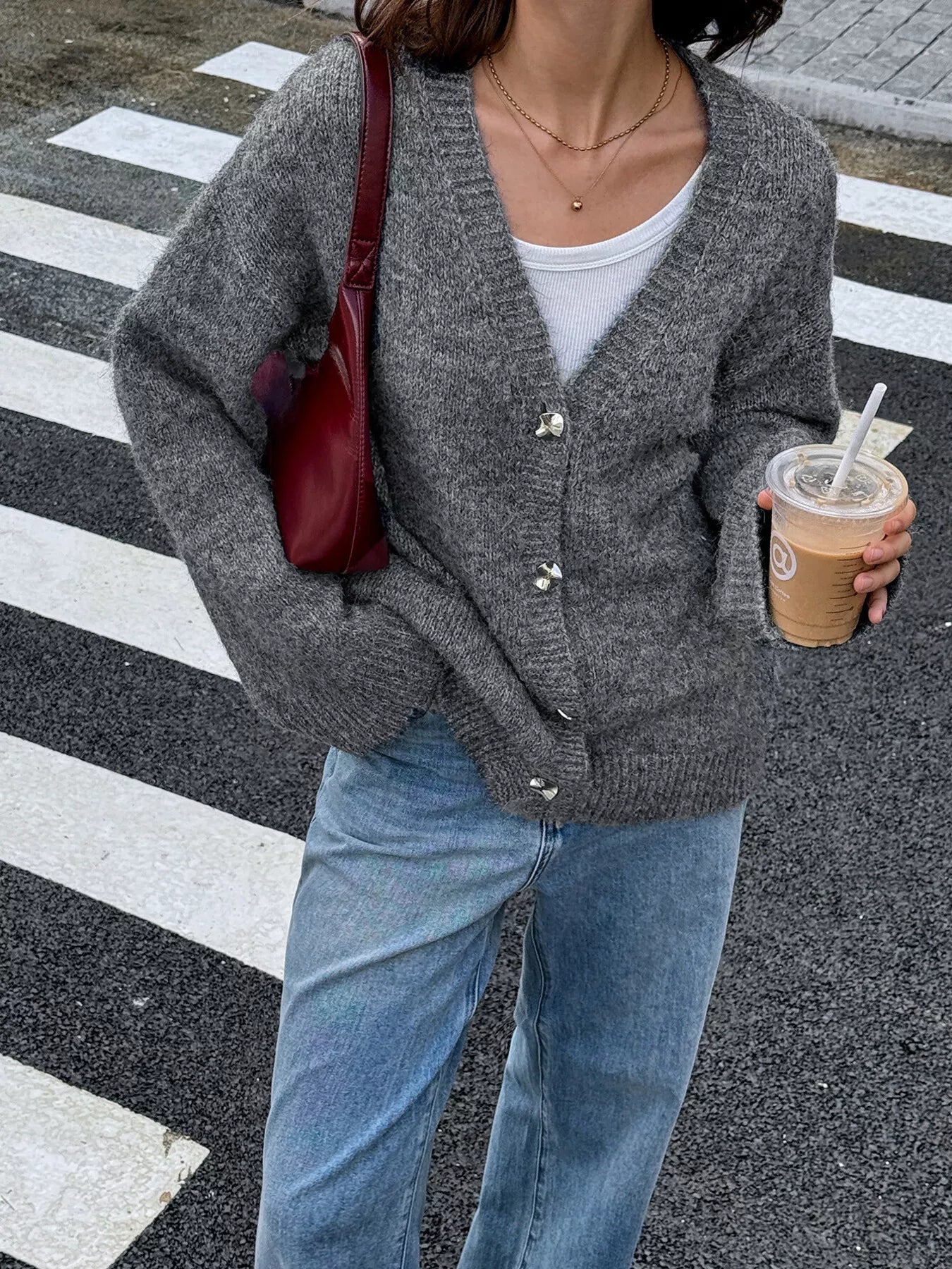 Button - Down Knit Cardigan designed for comfort and style at Lookzlike