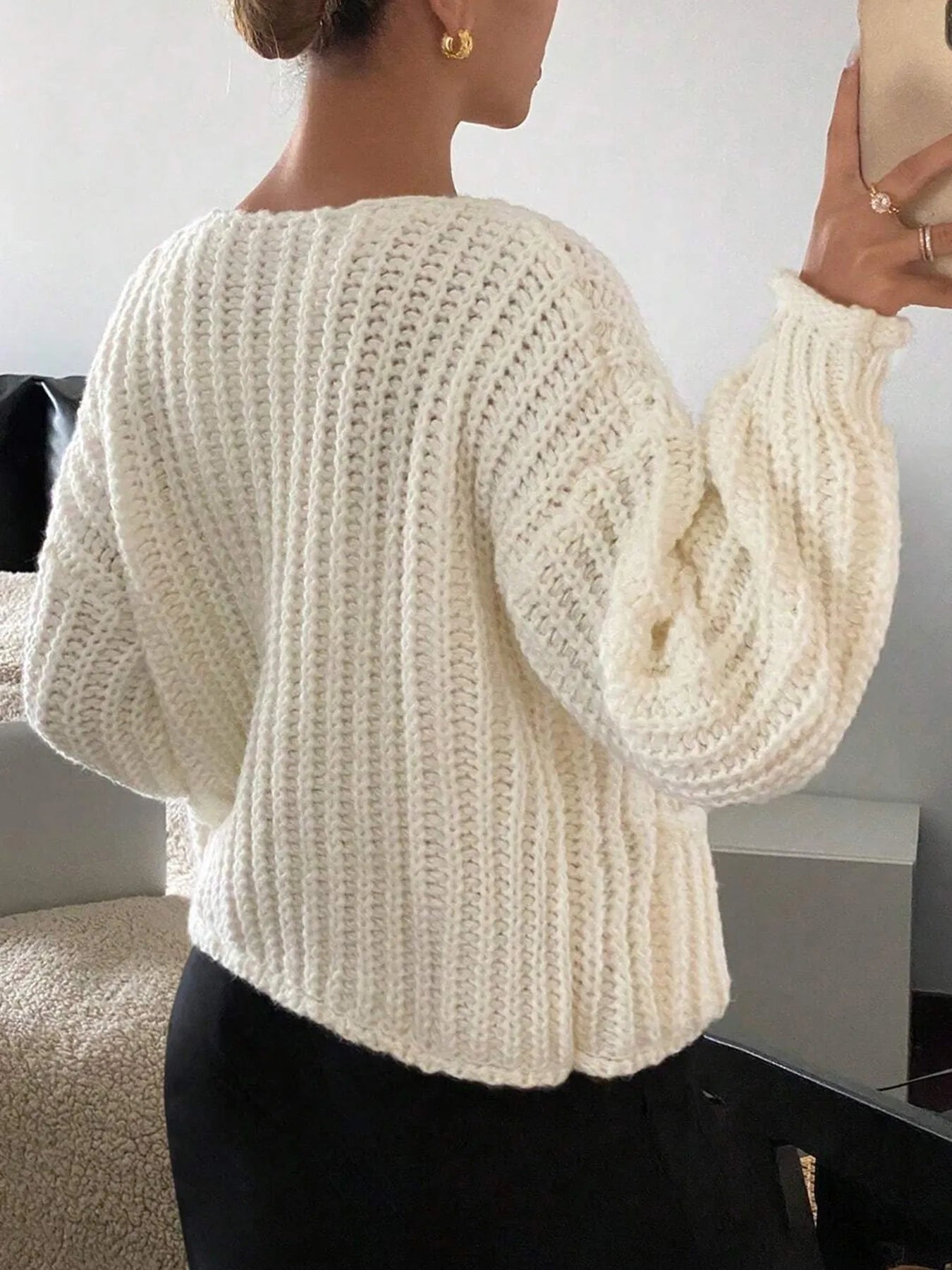 Button - Front Knit Cardigan with Pockets designed for comfort and style at Lookzlike