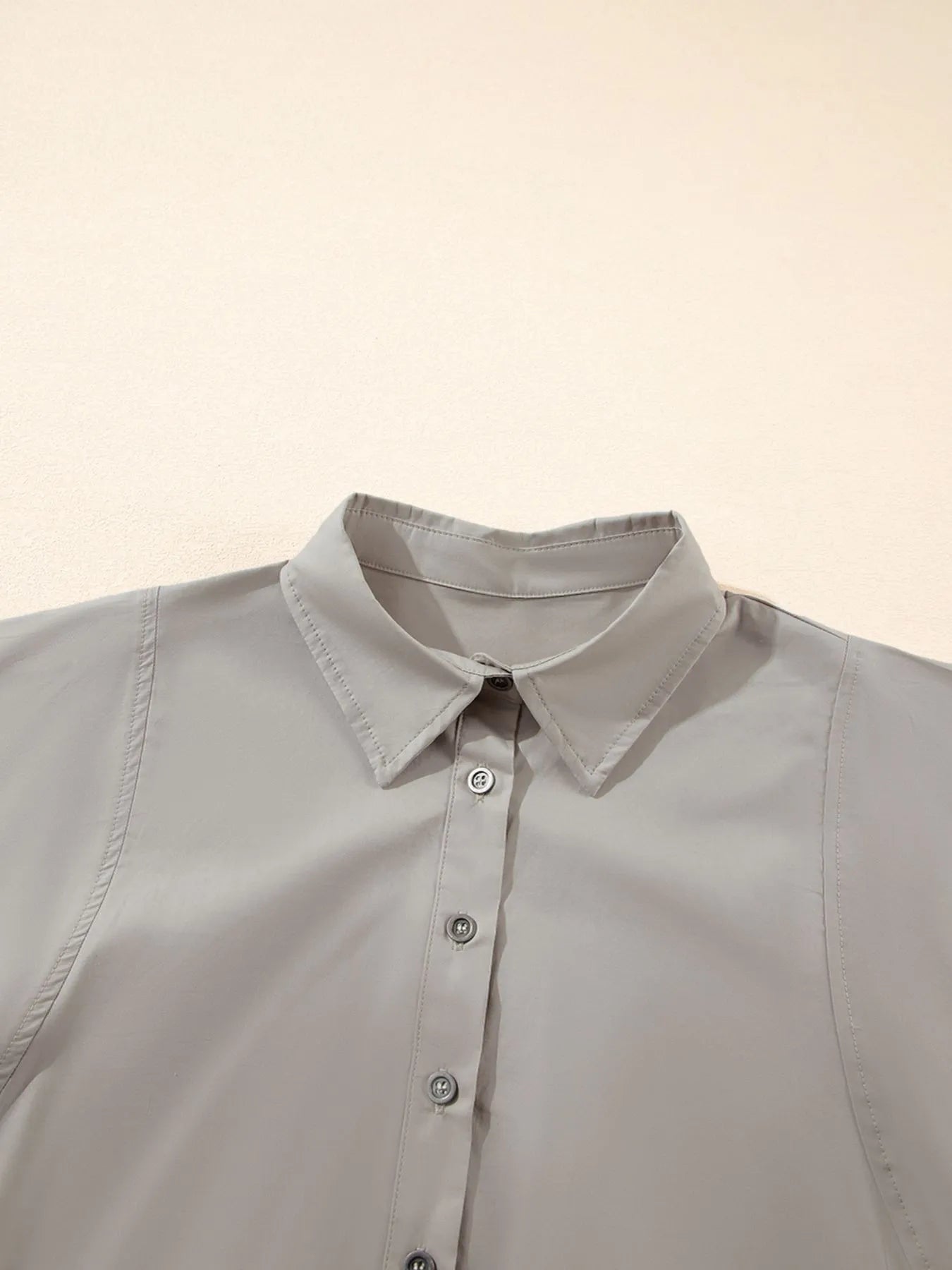 Button Up Lantern Sleeve Shirt designed for comfort and style at Lookzlike
