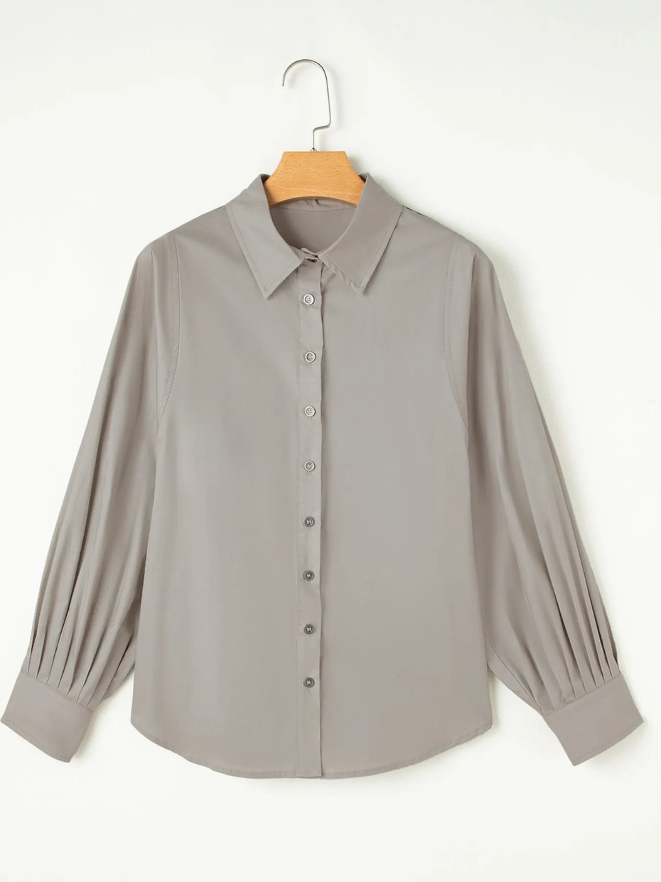 Button Up Lantern Sleeve Shirt designed for comfort and style at Lookzlike