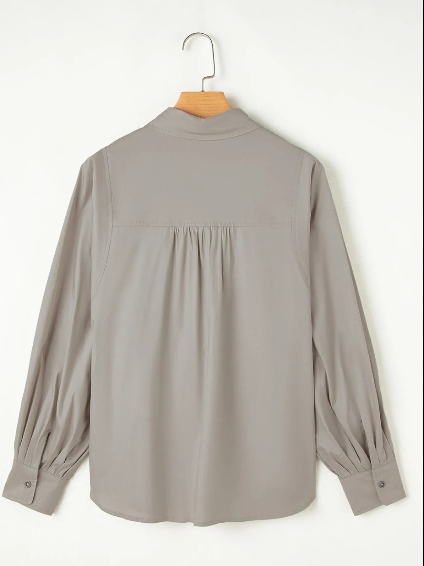 Button Up Lantern Sleeve Shirt designed for comfort and style at Lookzlike