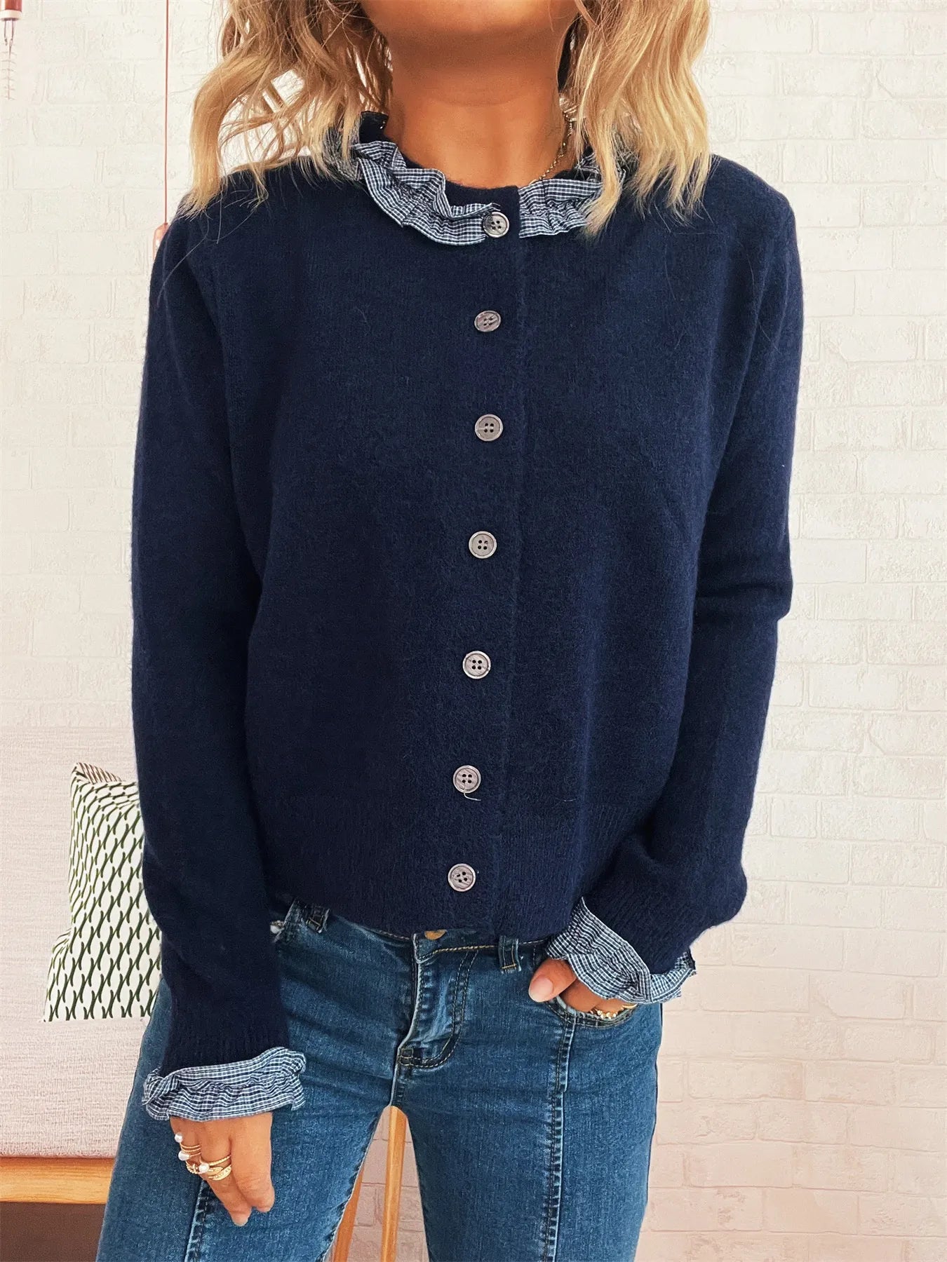 Button Up Long Sleeve Cardigan designed for comfort and style at Lookzlike