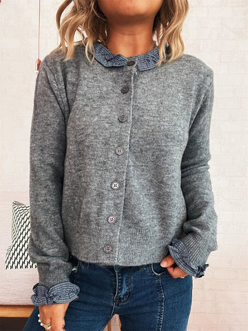 Button Up Long Sleeve Cardigan designed for comfort and style at Lookzlike