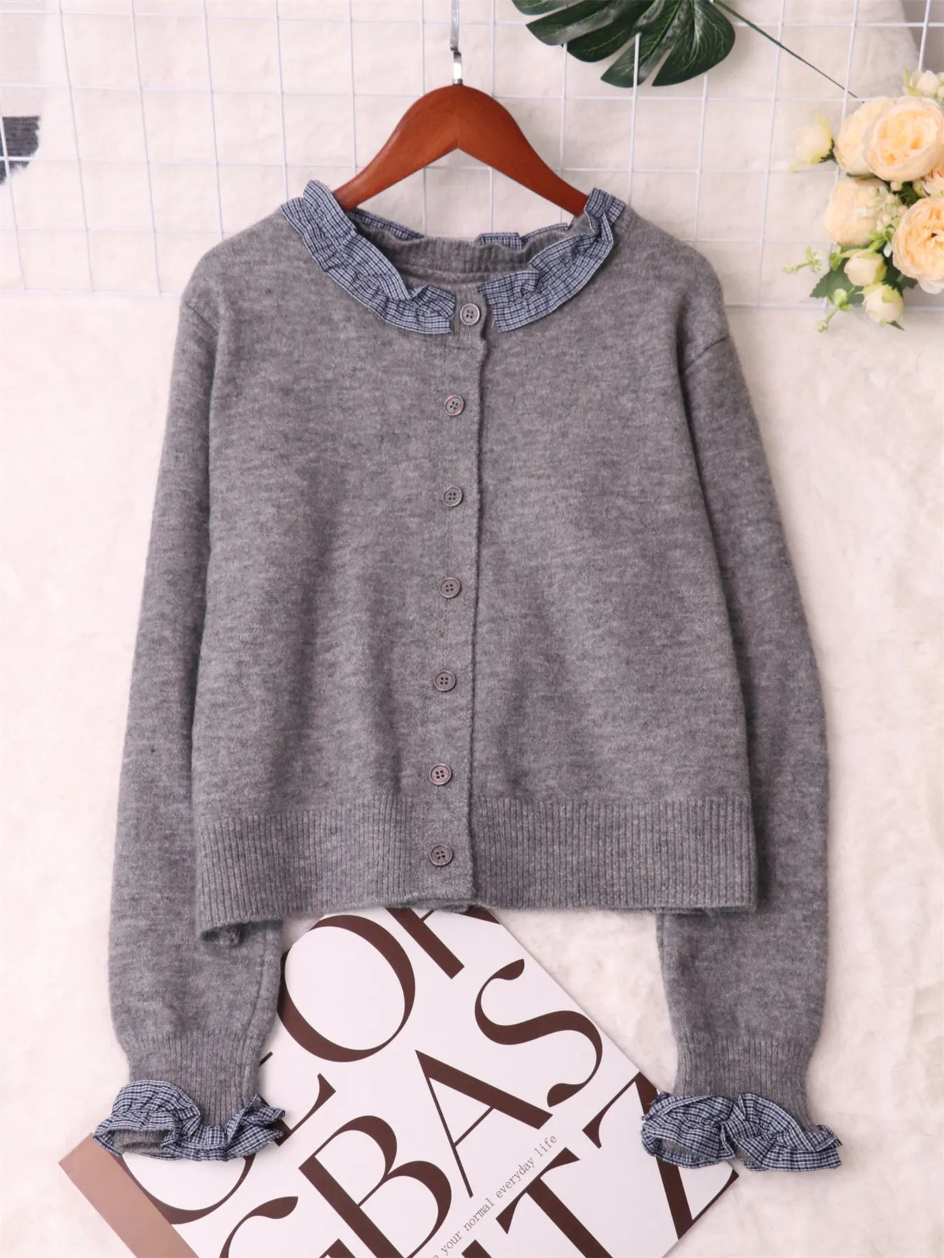 Button Up Long Sleeve Cardigan designed for comfort and style at Lookzlike