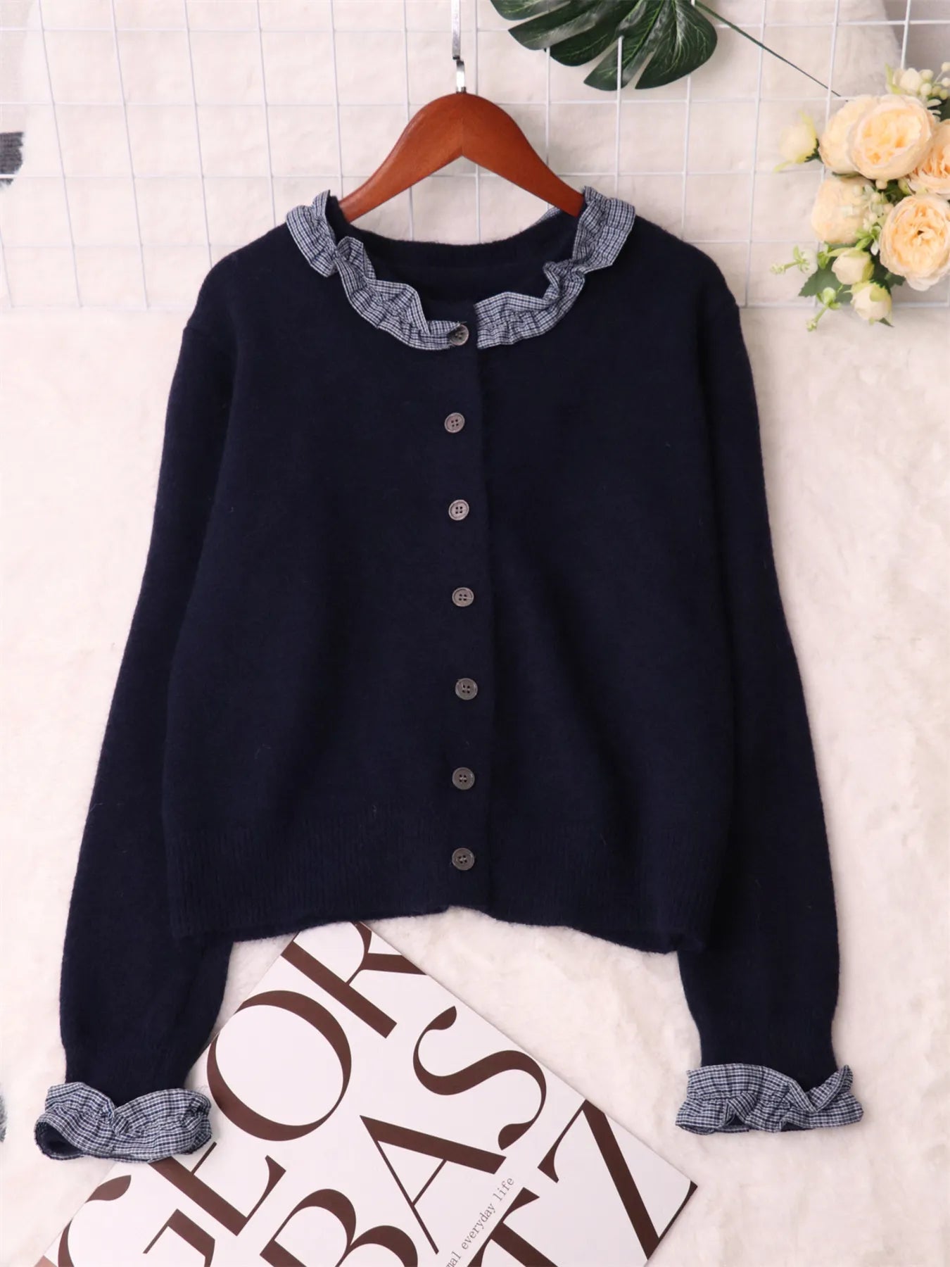 Button Up Long Sleeve Cardigan designed for comfort and style at Lookzlike