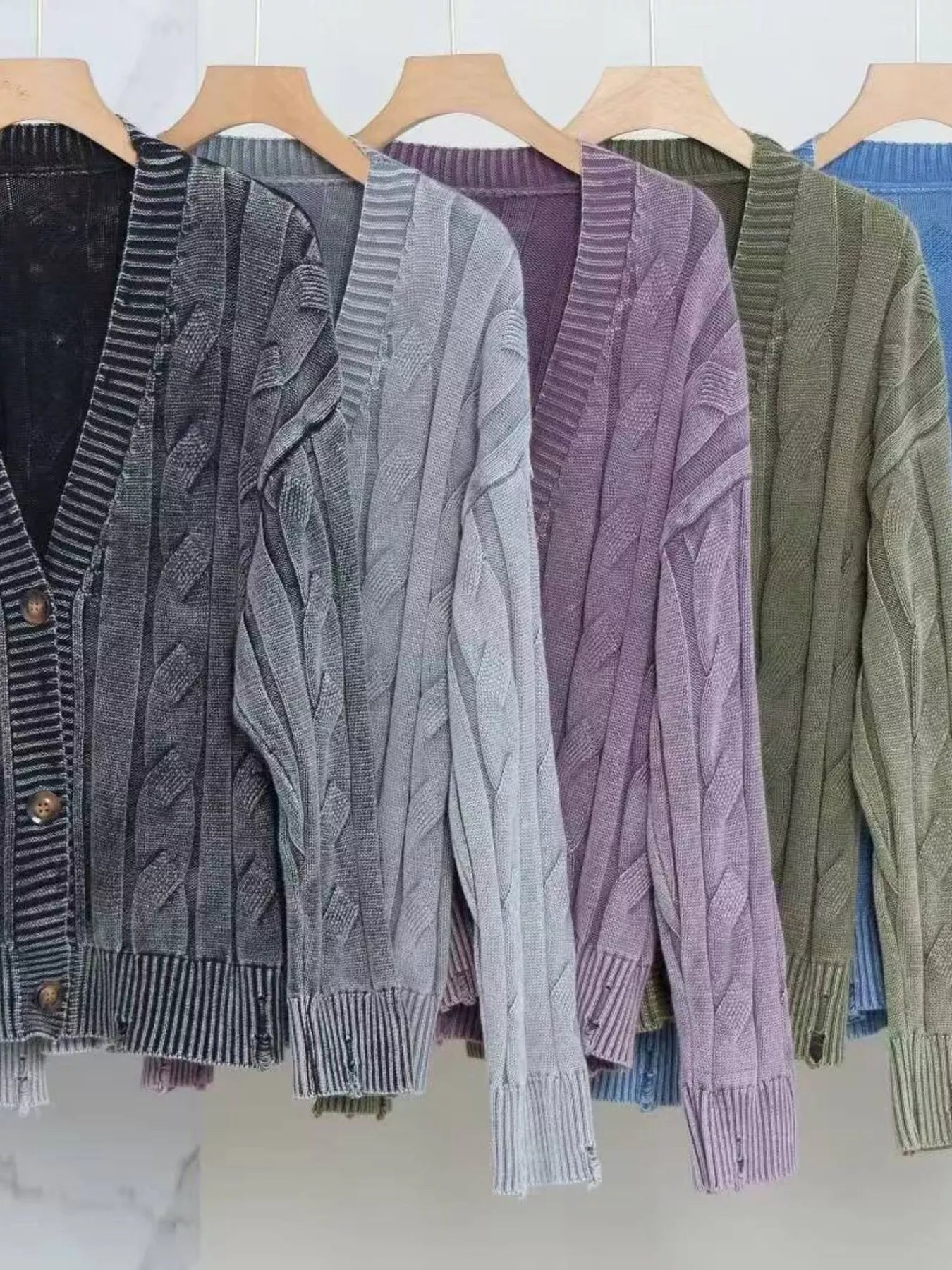 Cable Knit Button - Down Cardigan designed for comfort and style at Lookzlike