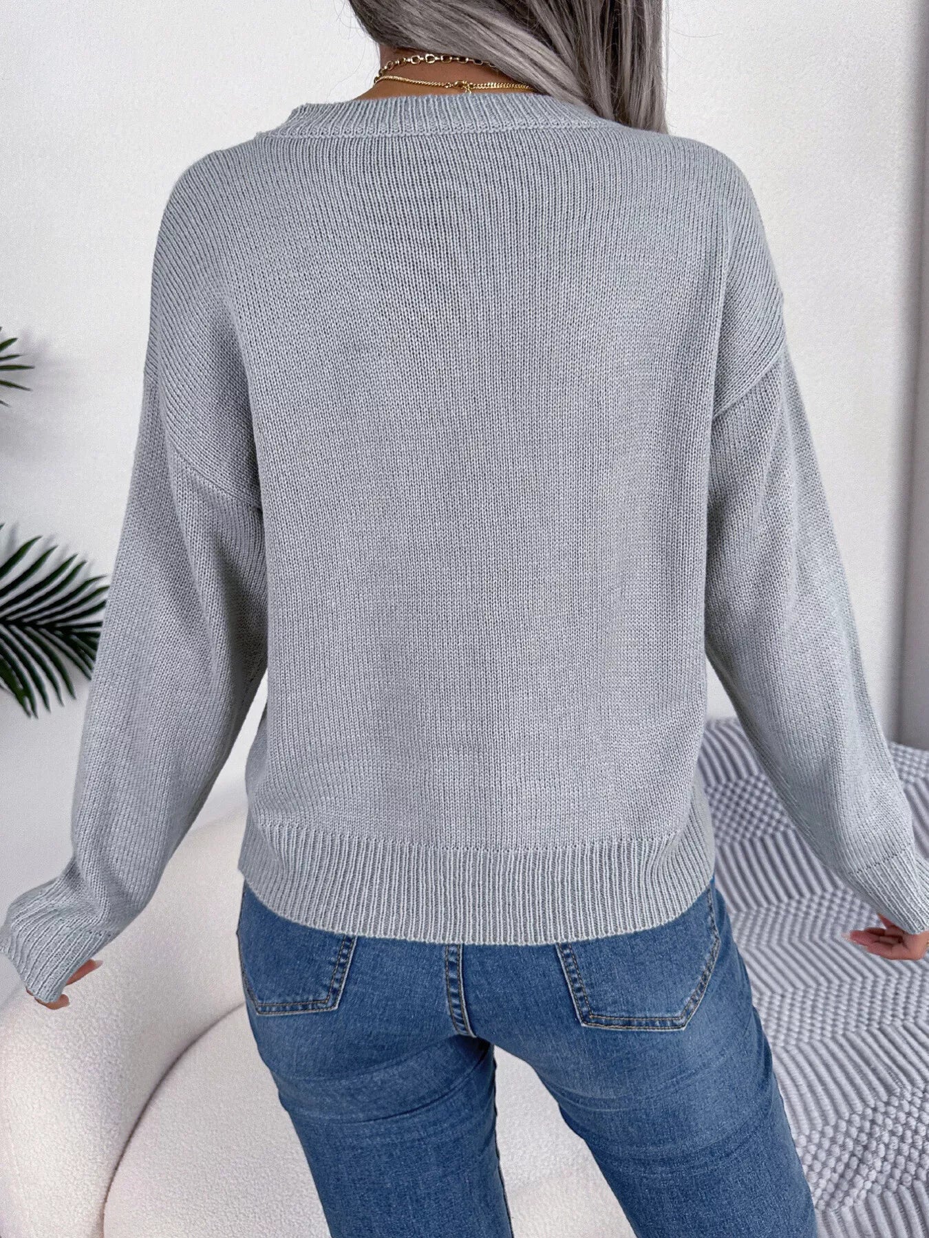 Cable Knit Heart Round Neck Sweater designed for comfort and style at Lookzlike