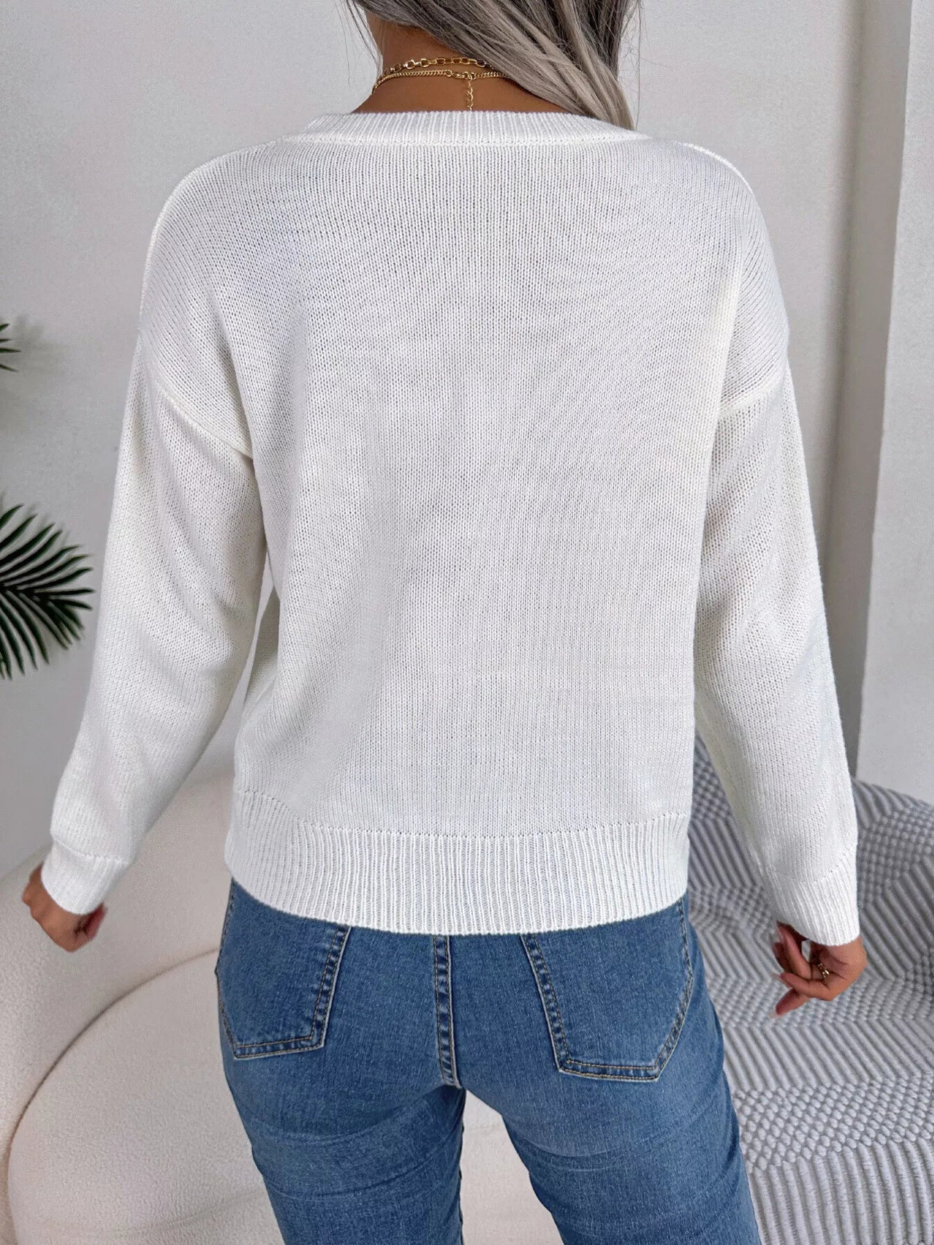Cable Knit Heart Round Neck Sweater designed for comfort and style at Lookzlike