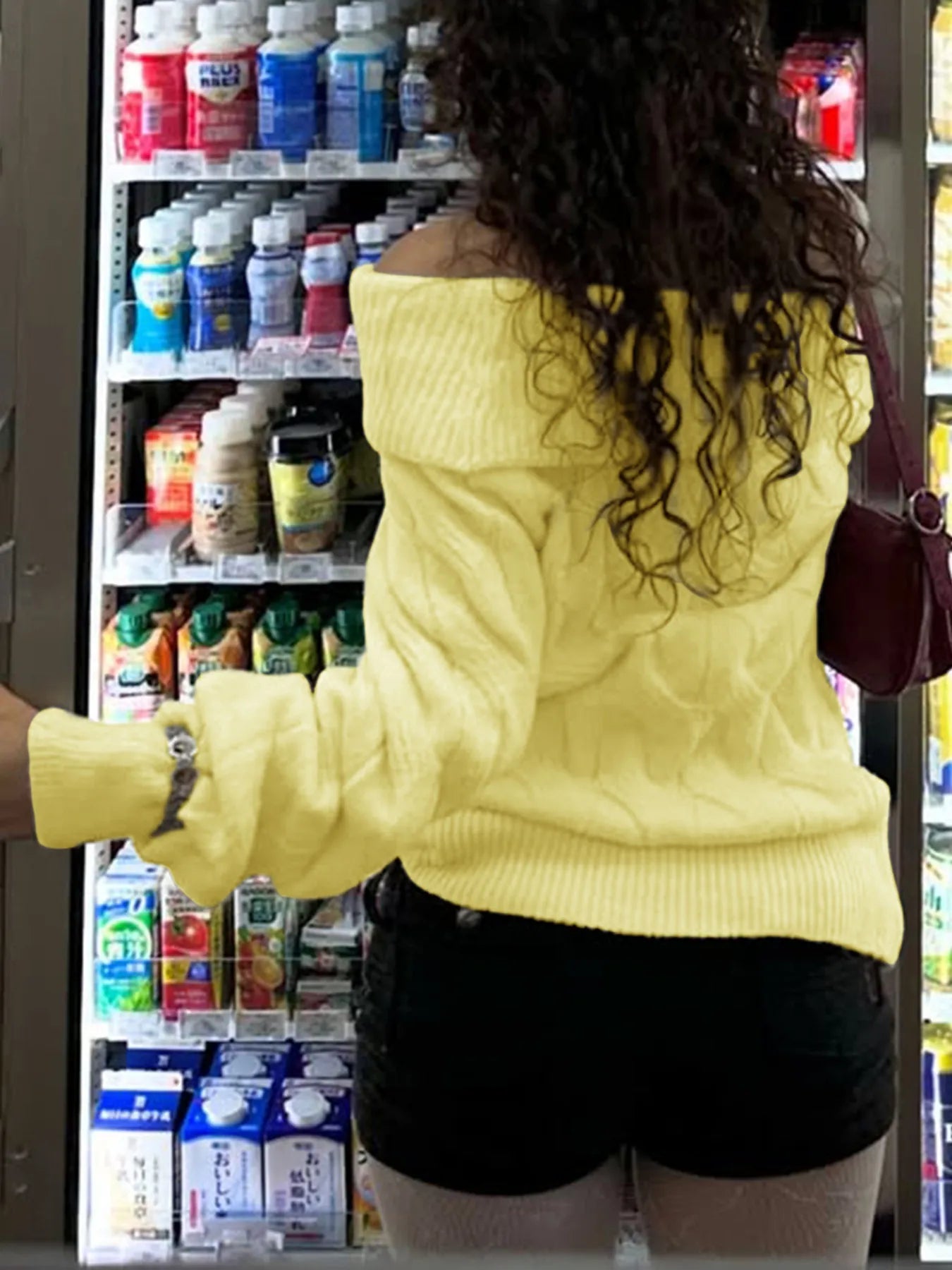Cable Knit Off - Shoulder Sweater designed for comfort and style at Lookzlike