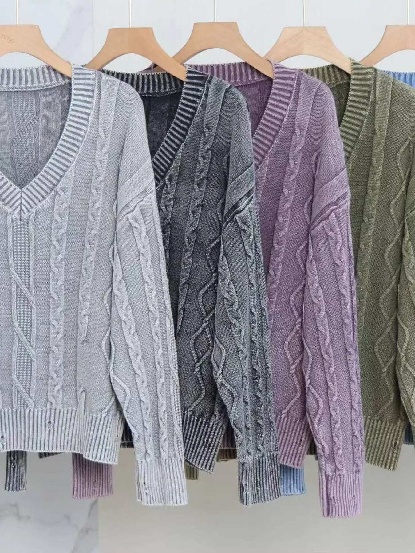 Cable Knit V - Neck Sweater designed for comfort and style at Lookzlike