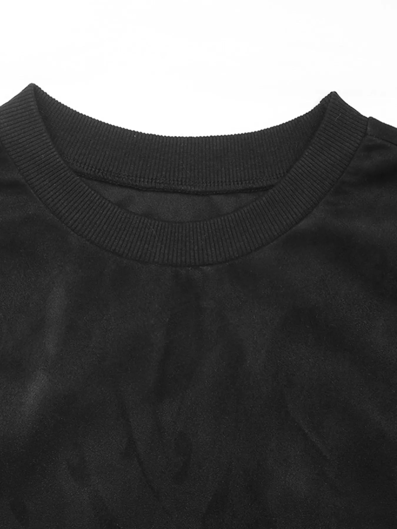 Camouflage Hem Detail Round Neck Sweatshirt designed for comfort and style at Lookzlike