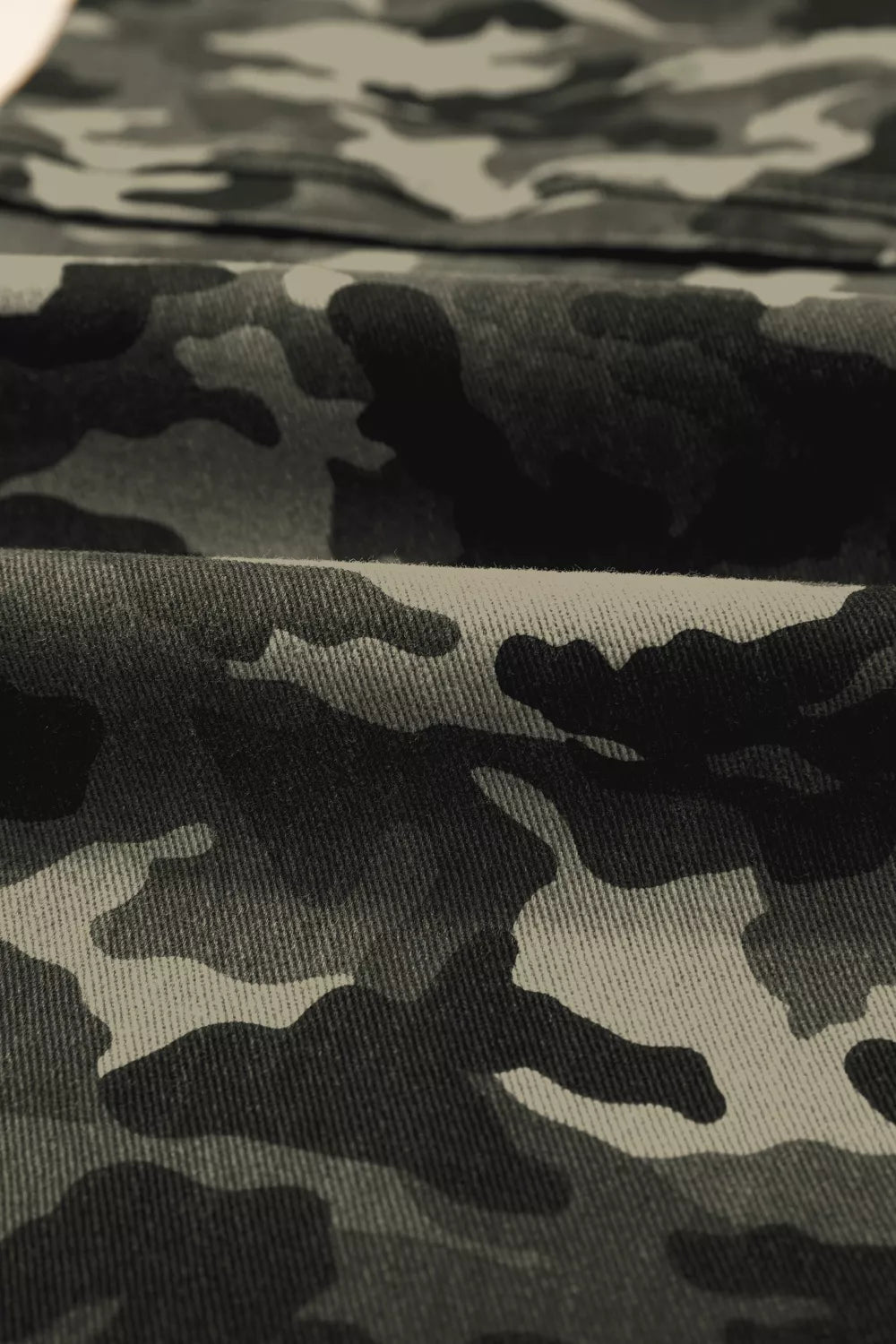 Camouflage Print Multi Pocketed Womens Denim Pants designed for comfort and style at Lookzlike