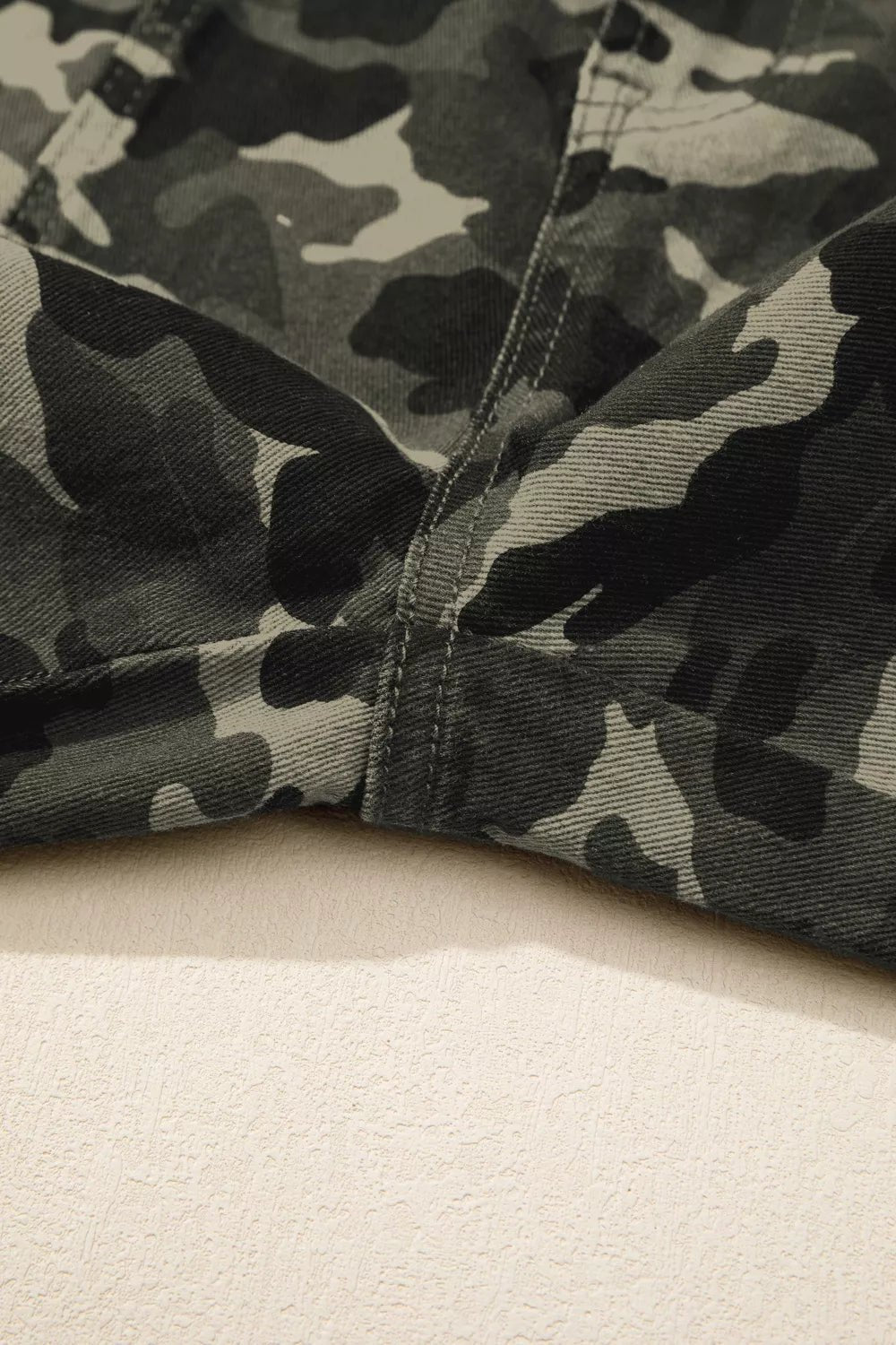Camouflage Print Multi Pocketed Womens Denim Pants designed for comfort and style at Lookzlike