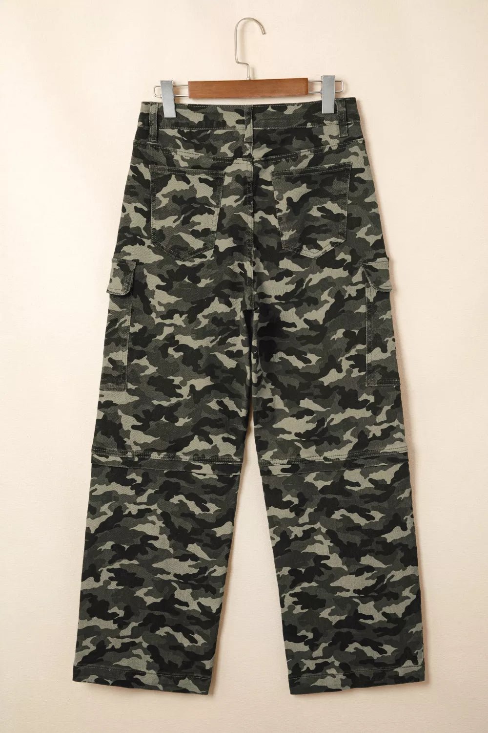 Camouflage Print Multi Pocketed Womens Denim Pants designed for comfort and style at Lookzlike