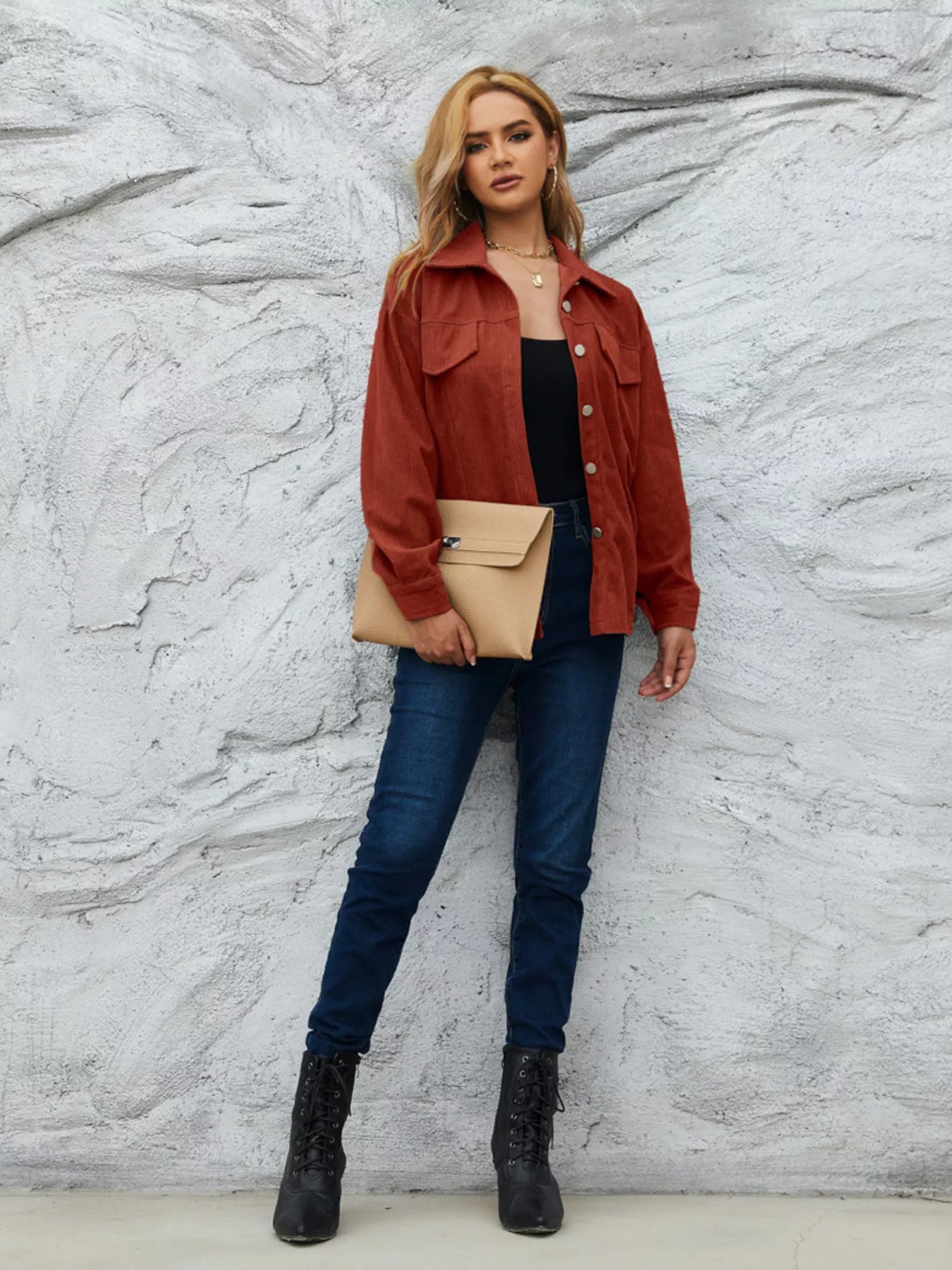 Casual Corduroy Button - Down Jacket designed for comfort and style at Lookzlike