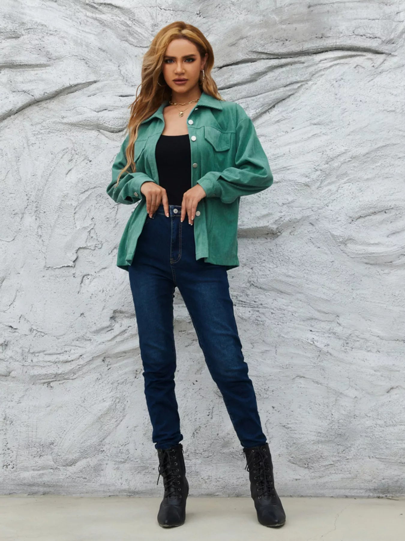 Casual Corduroy Button - Down Jacket designed for comfort and style at Lookzlike