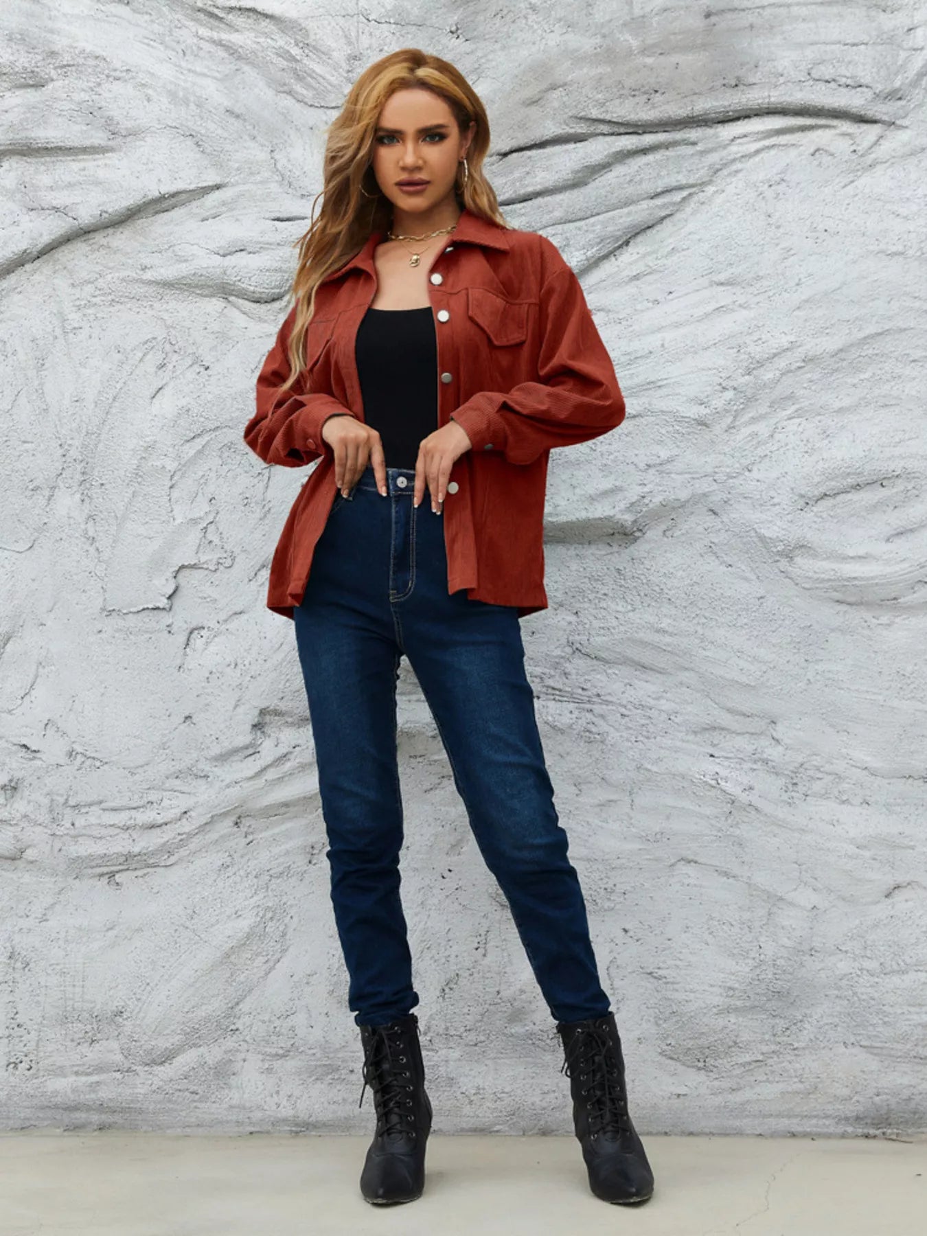 Casual Corduroy Button - Down Jacket designed for comfort and style at Lookzlike