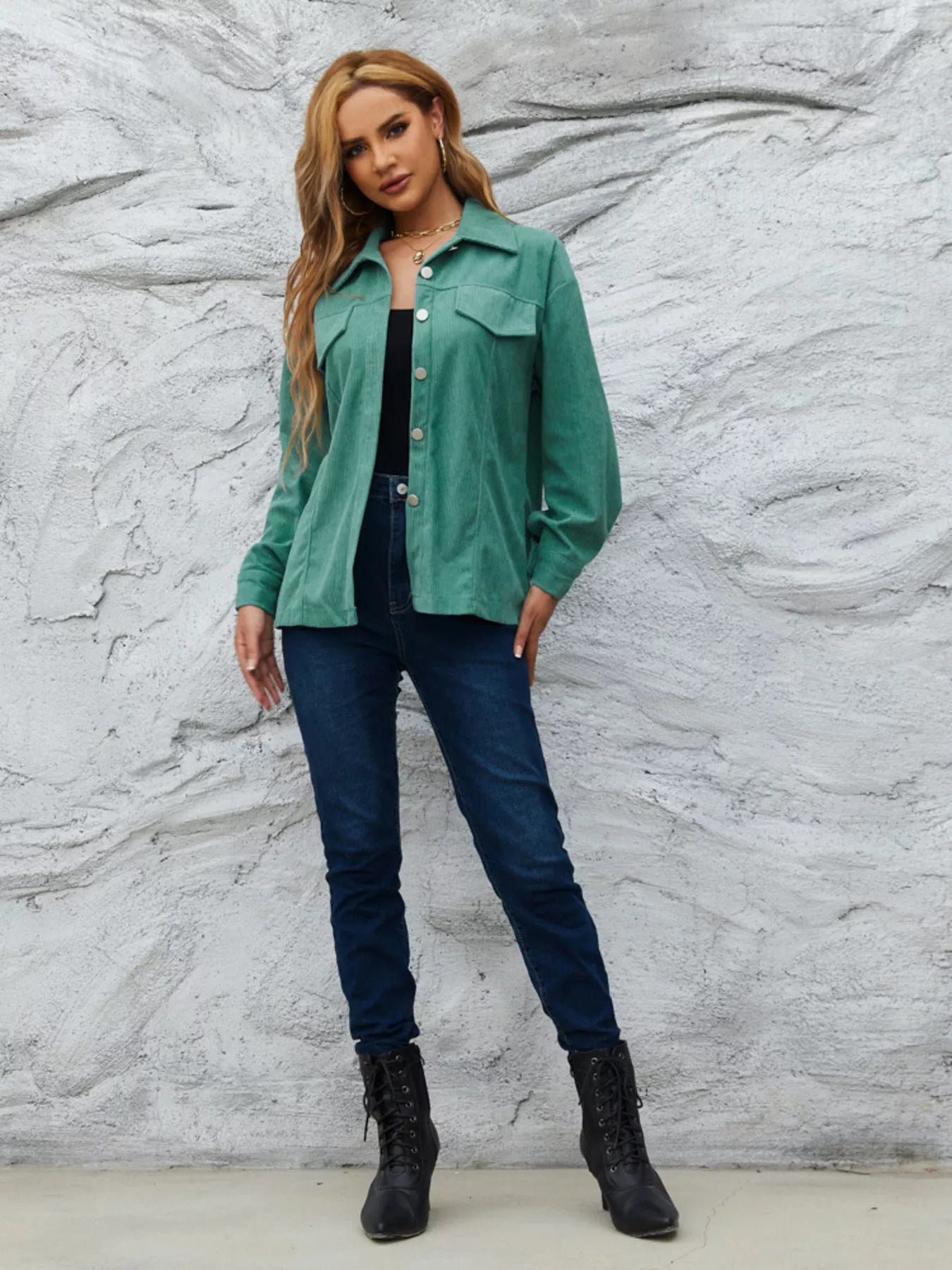 Casual Corduroy Button - Down Jacket designed for comfort and style at Lookzlike