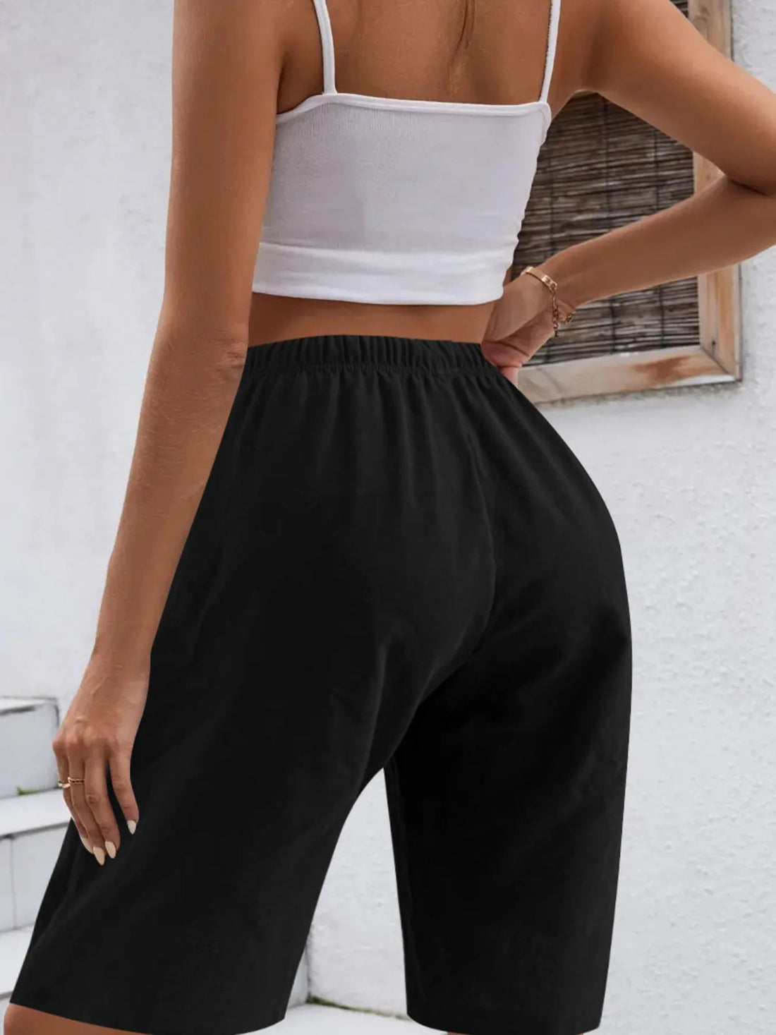 Casual Drawstring Wide Leg Shorts - Lookzlike