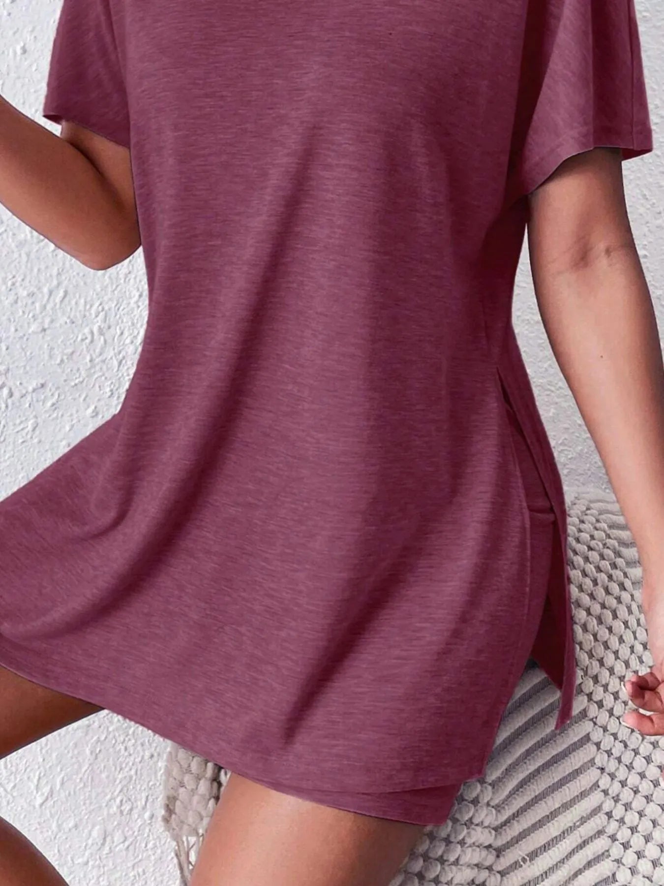 Casual Round Neck T-Shirt and Shorts Set - Lookzlike