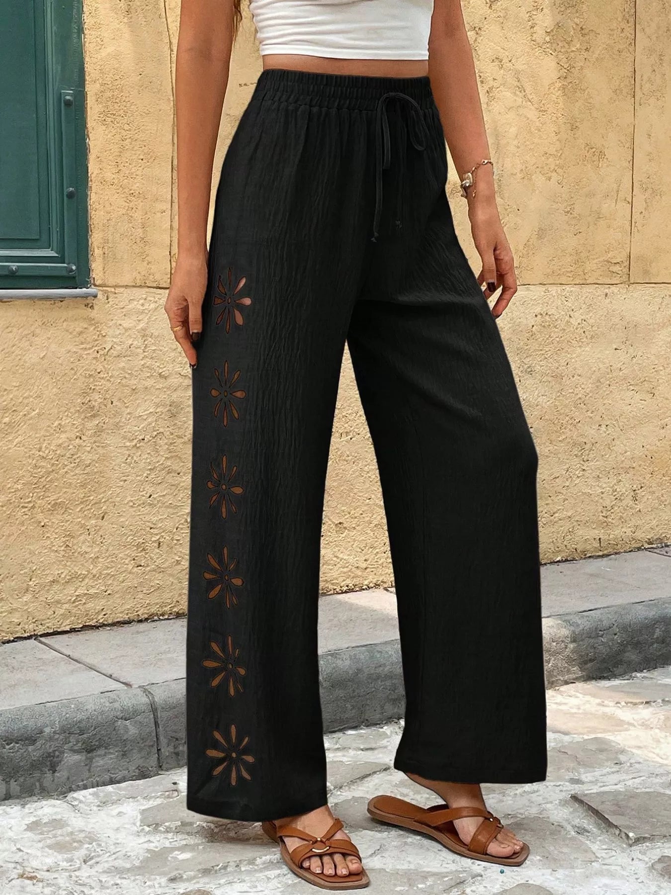 Casual Wide-Leg Pants designed for comfort and style at Lookzlike