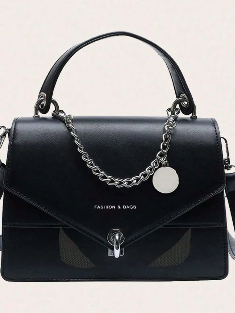 Chain PU Leather Detachable Shoulder Strap Handbag - Lookzlike