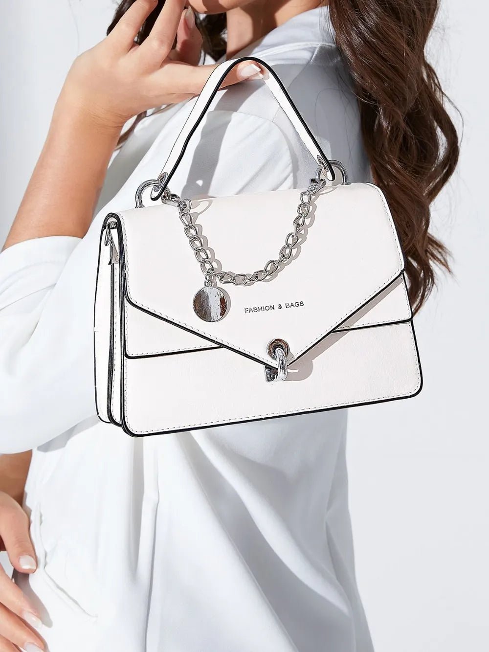 Chain PU Leather Detachable Shoulder Strap Handbag - Lookzlike