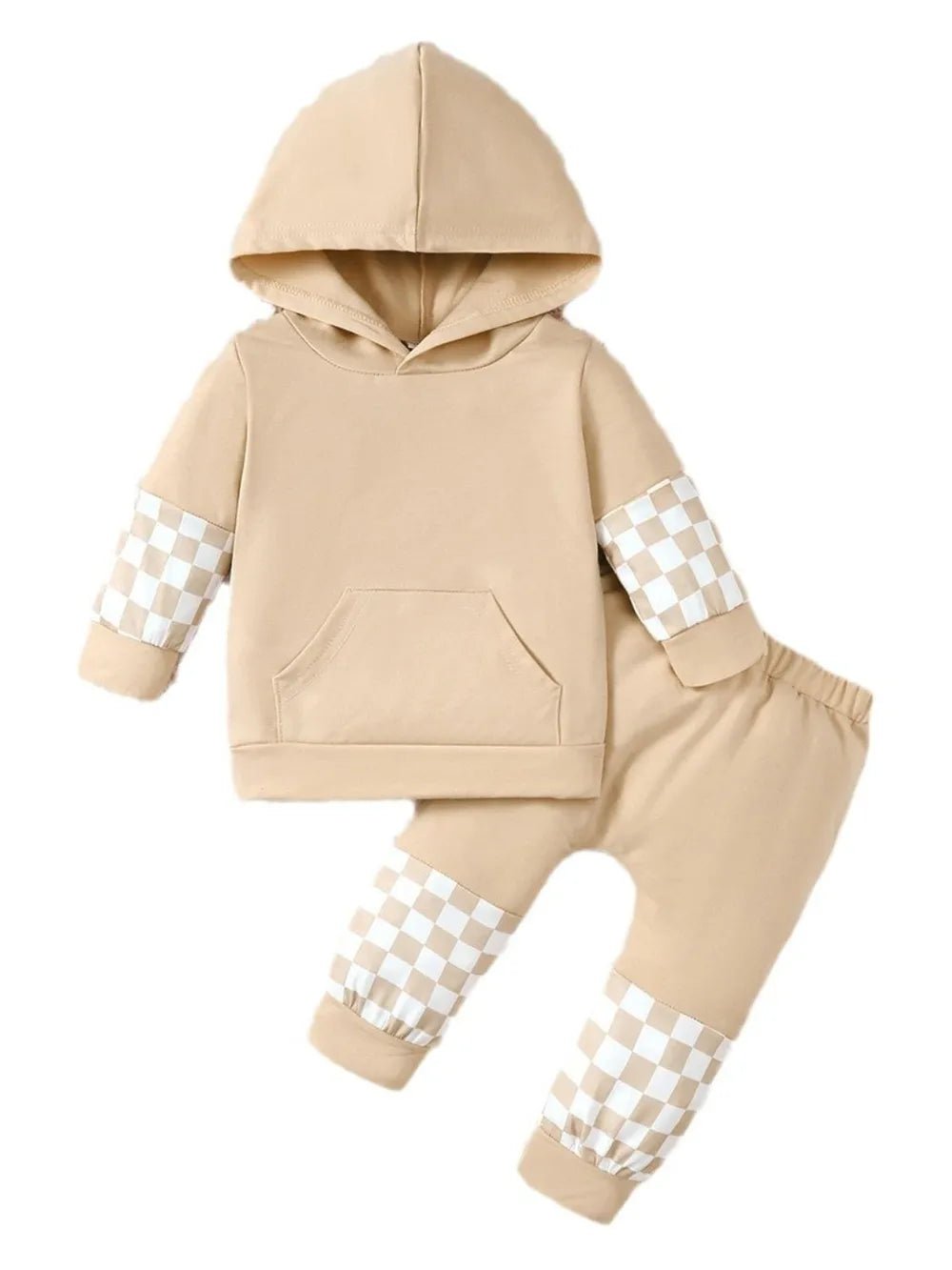 Checkered Long Sleeve Sweatshirt and Pants Set designed for comfort and style at Lookzlike