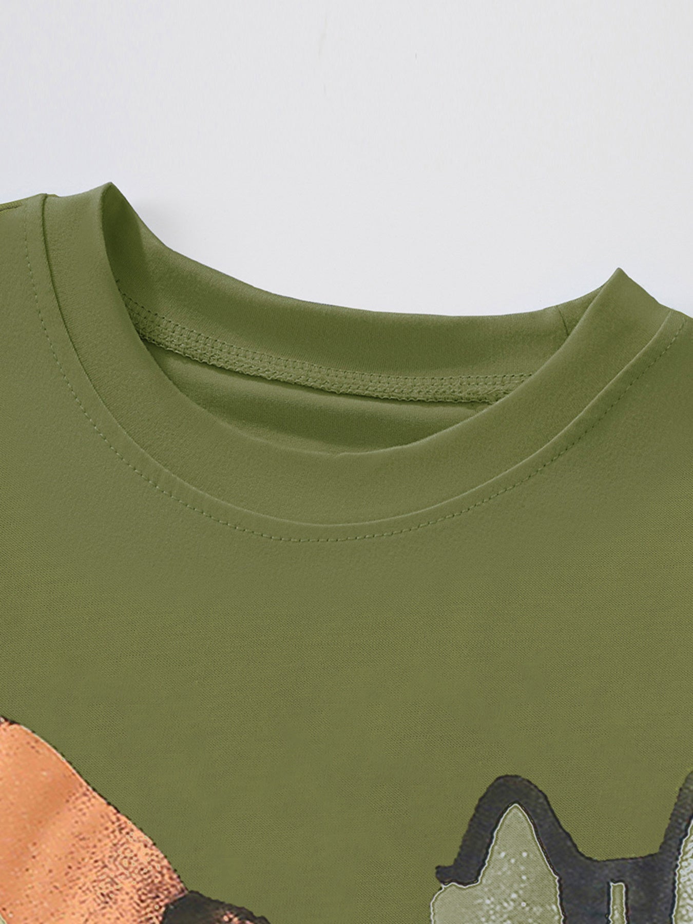 Children's Animal Print Crew Neck T-Shirt designed for comfort and style at Lookzlike