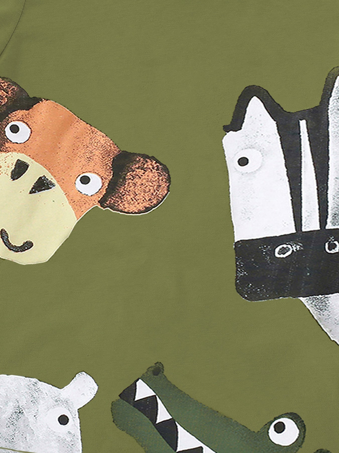Children's Animal Print Crew Neck T-Shirt designed for comfort and style at Lookzlike