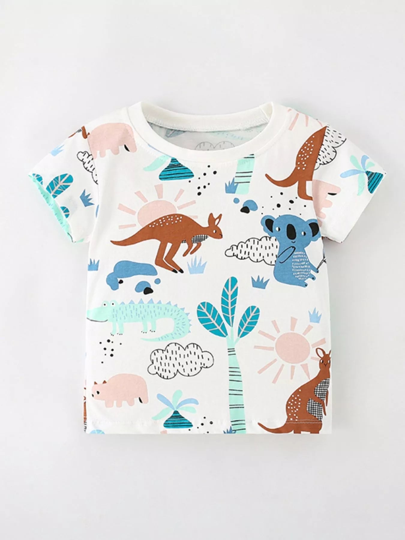 Children's Animal Print Short Sleeve T-Shirt designed for comfort and style at Lookzlike