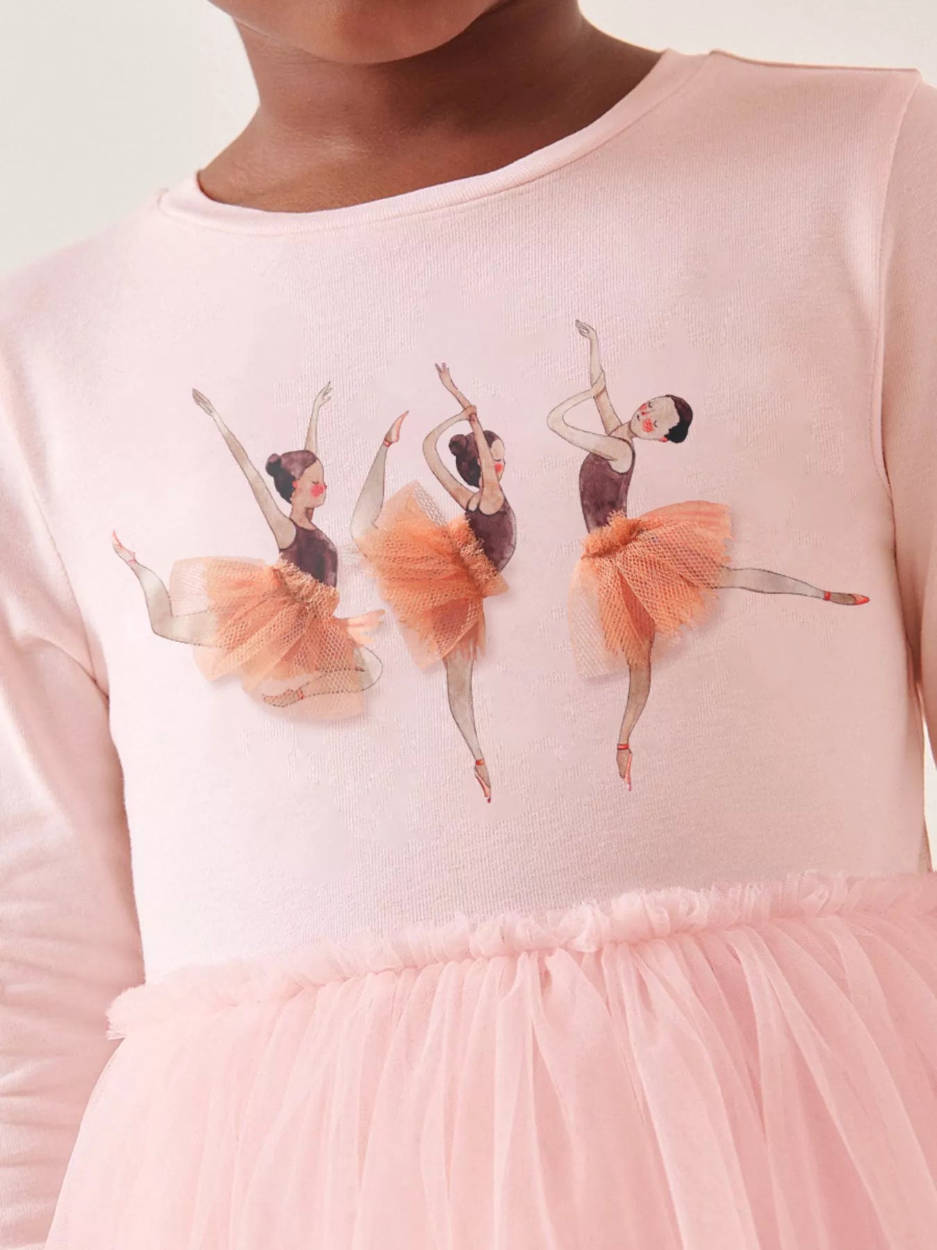 Children's Ballerina Long Sleeve Tulle Dress designed for comfort and style at Lookzlike