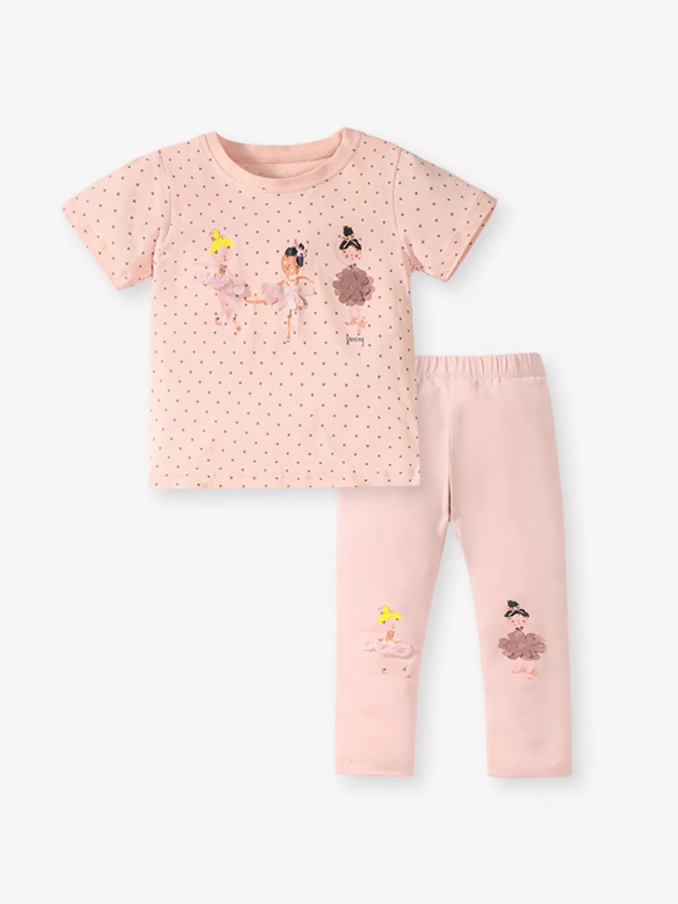 Children's Ballerina Round Neck Top and Pants Set designed for comfort and style at Lookzlike
