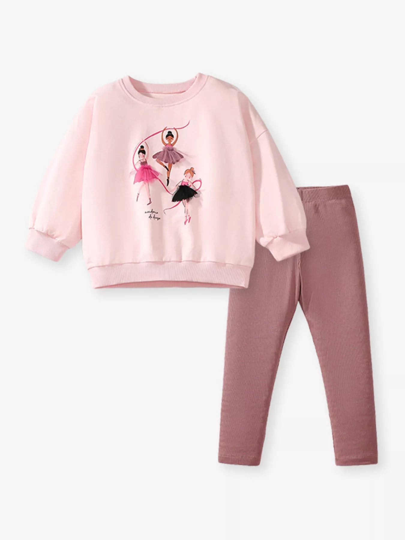 Children's Ballerina Sweatshirt & Leggings Set designed for comfort and style at Lookzlike