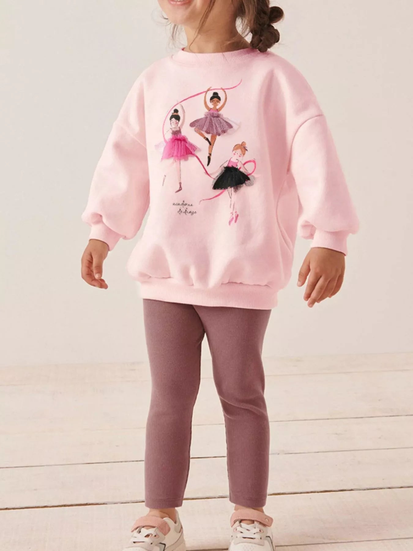 Children's Ballerina Sweatshirt & Leggings Set designed for comfort and style at Lookzlike