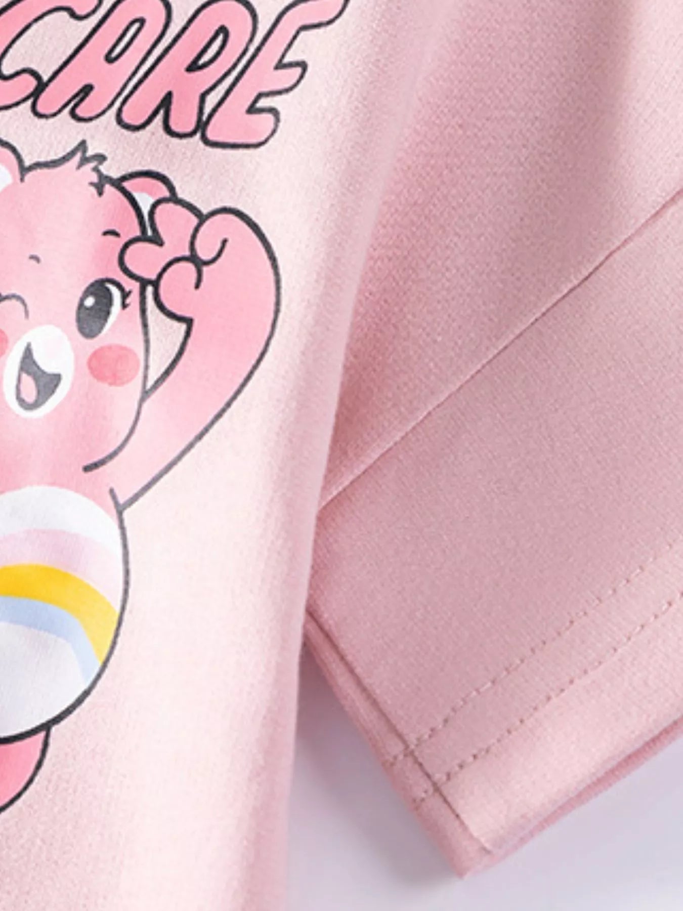 Children's Bear Graphic Short Sleeve Sweatshirt Dress designed for comfort and style at Lookzlike
