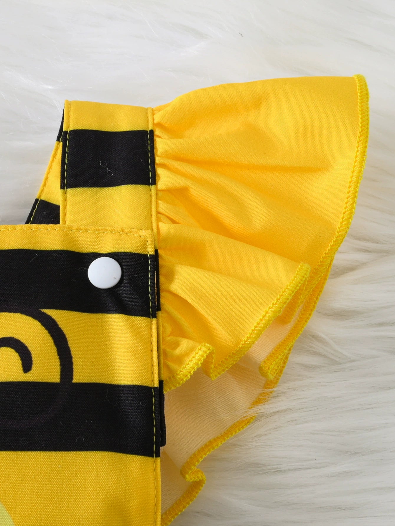 Children's Bee Striped Ruffle Bodysuit Dress with Headband designed for comfort and style at Lookzlike