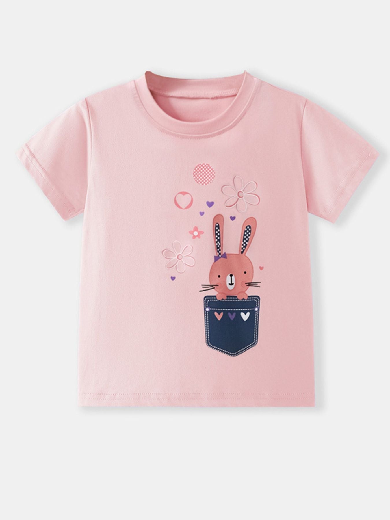 Children's Bunny Graphic Short Sleeve Tee designed for comfort and style at Lookzlike