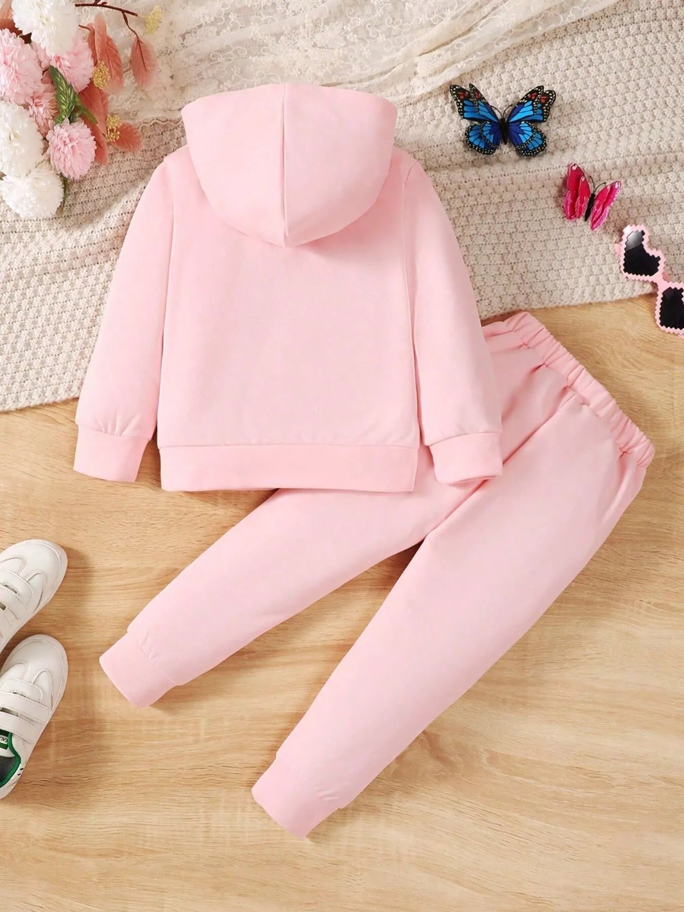 Children's Butterfly Flower Hoodie & Pants Set designed for comfort and style at Lookzlike