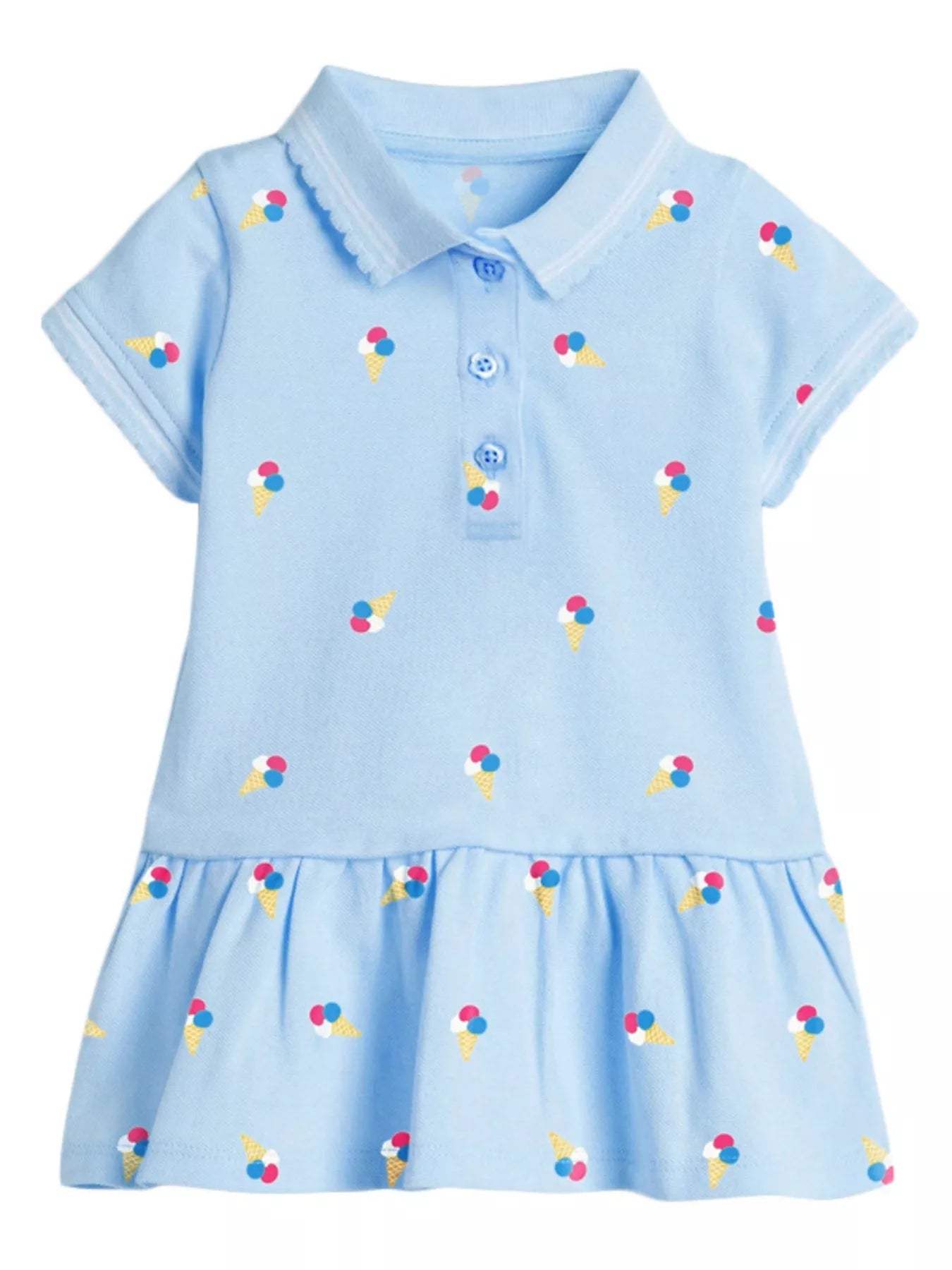 Children's Button Detail Short Sleeve Dress designed for comfort and style at Lookzlike