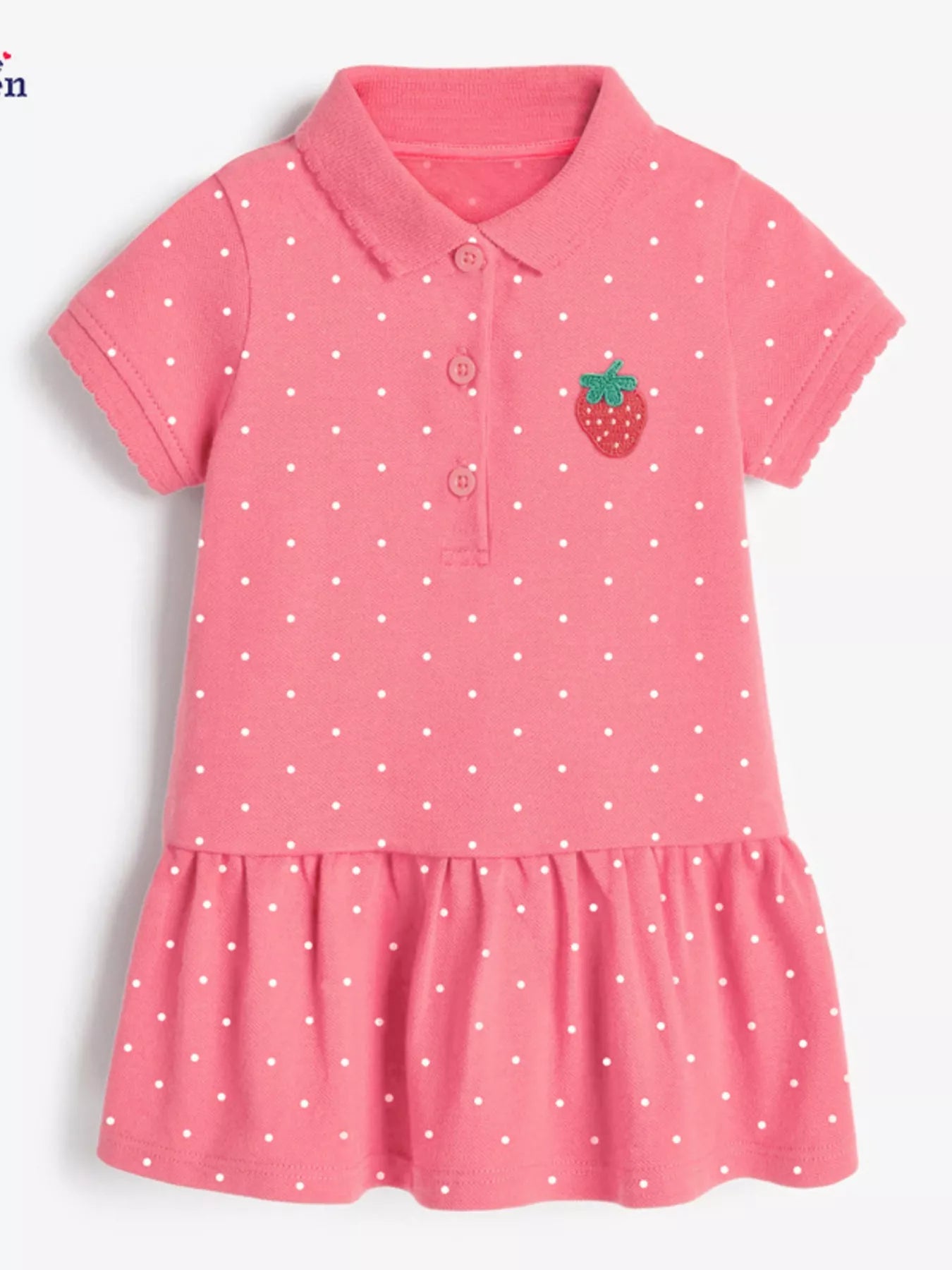 Children's Button Detail Short Sleeve Dress designed for comfort and style at Lookzlike
