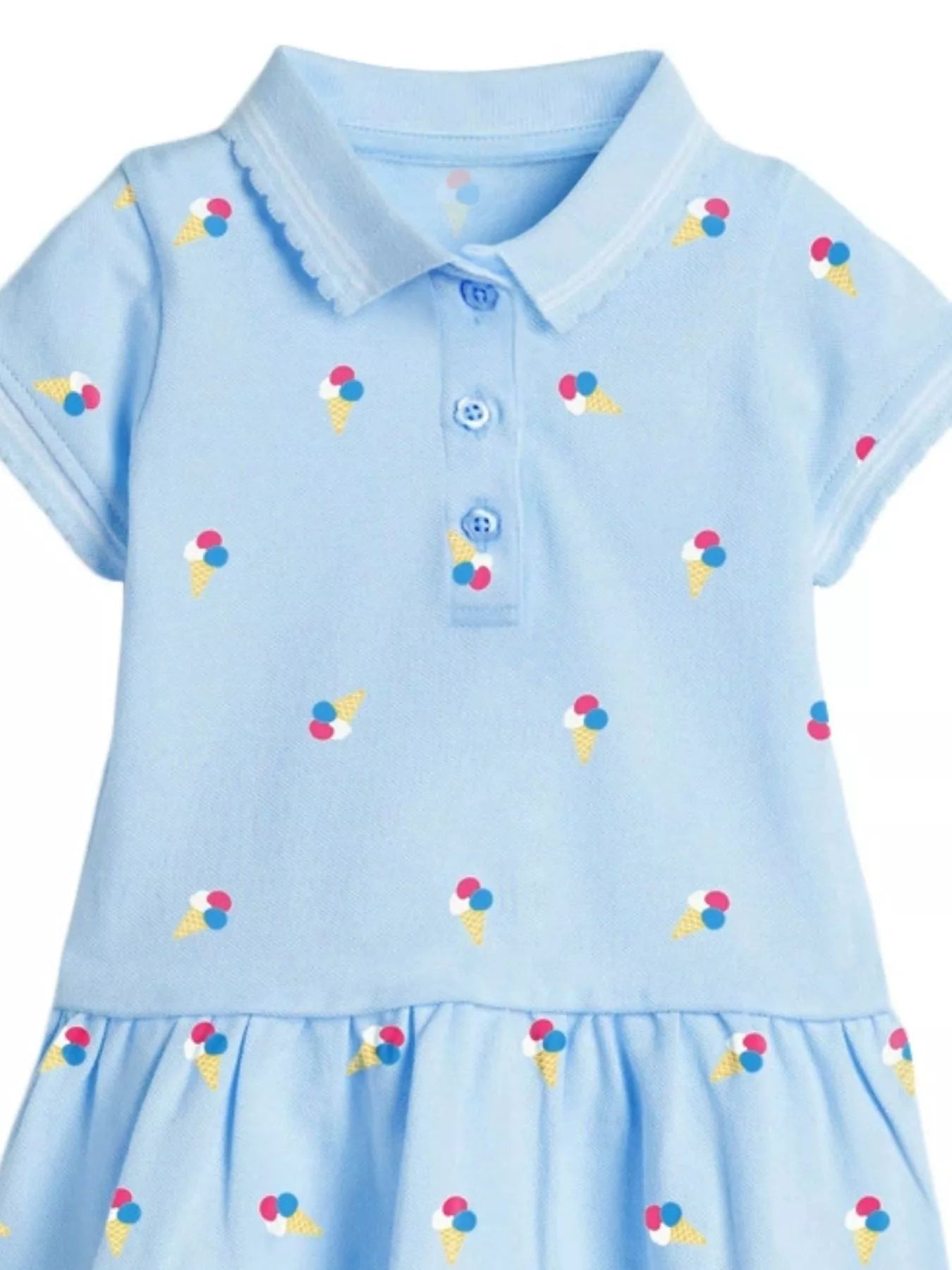 Children's Button Detail Short Sleeve Dress designed for comfort and style at Lookzlike