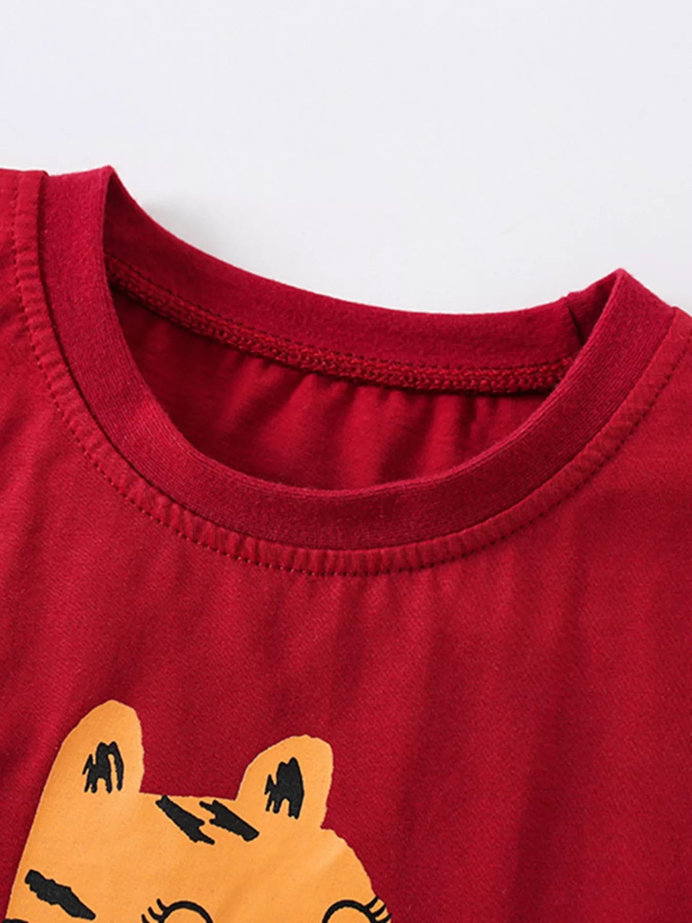 Children's Cartoon Tiger Graphic Ruffle Sleeve T-Shirt designed for comfort and style at Lookzlike