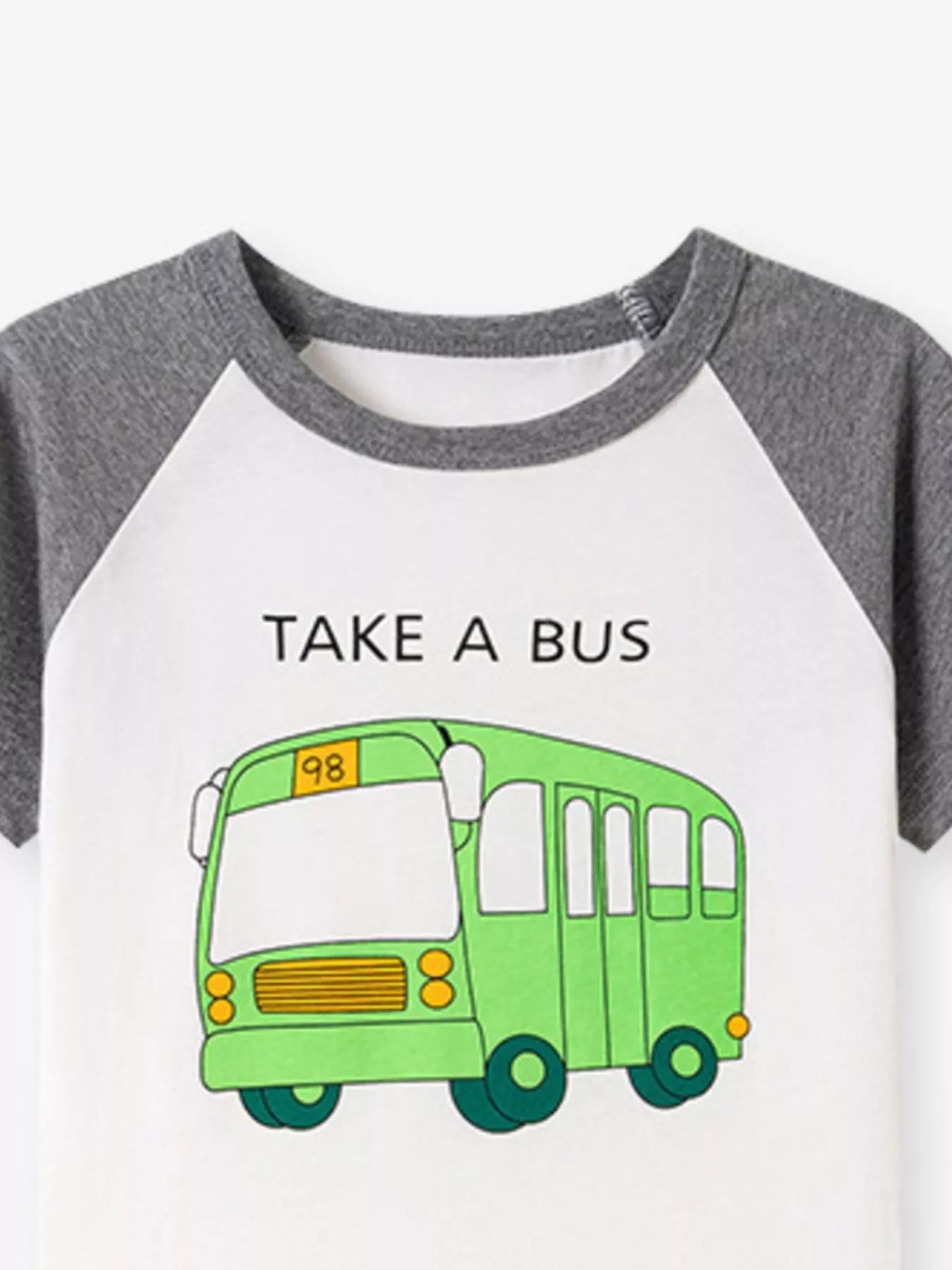 Children's Cartoon Vehicle Graphic Raglan Sleeve T-Shirts designed for comfort and style at Lookzlike