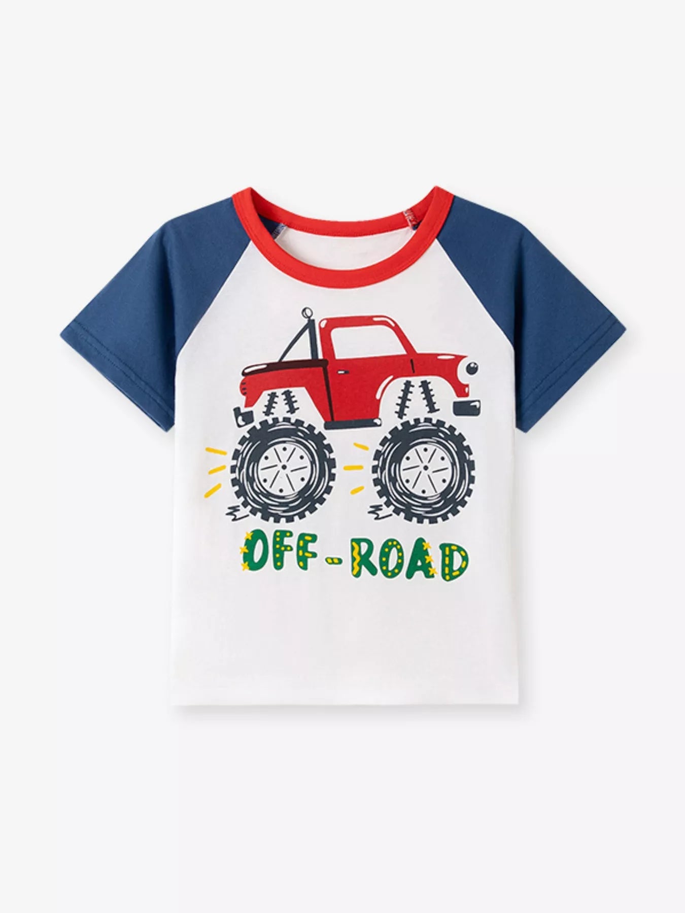 Children's Cartoon Vehicle Graphic Raglan Sleeve T-Shirts designed for comfort and style at Lookzlike