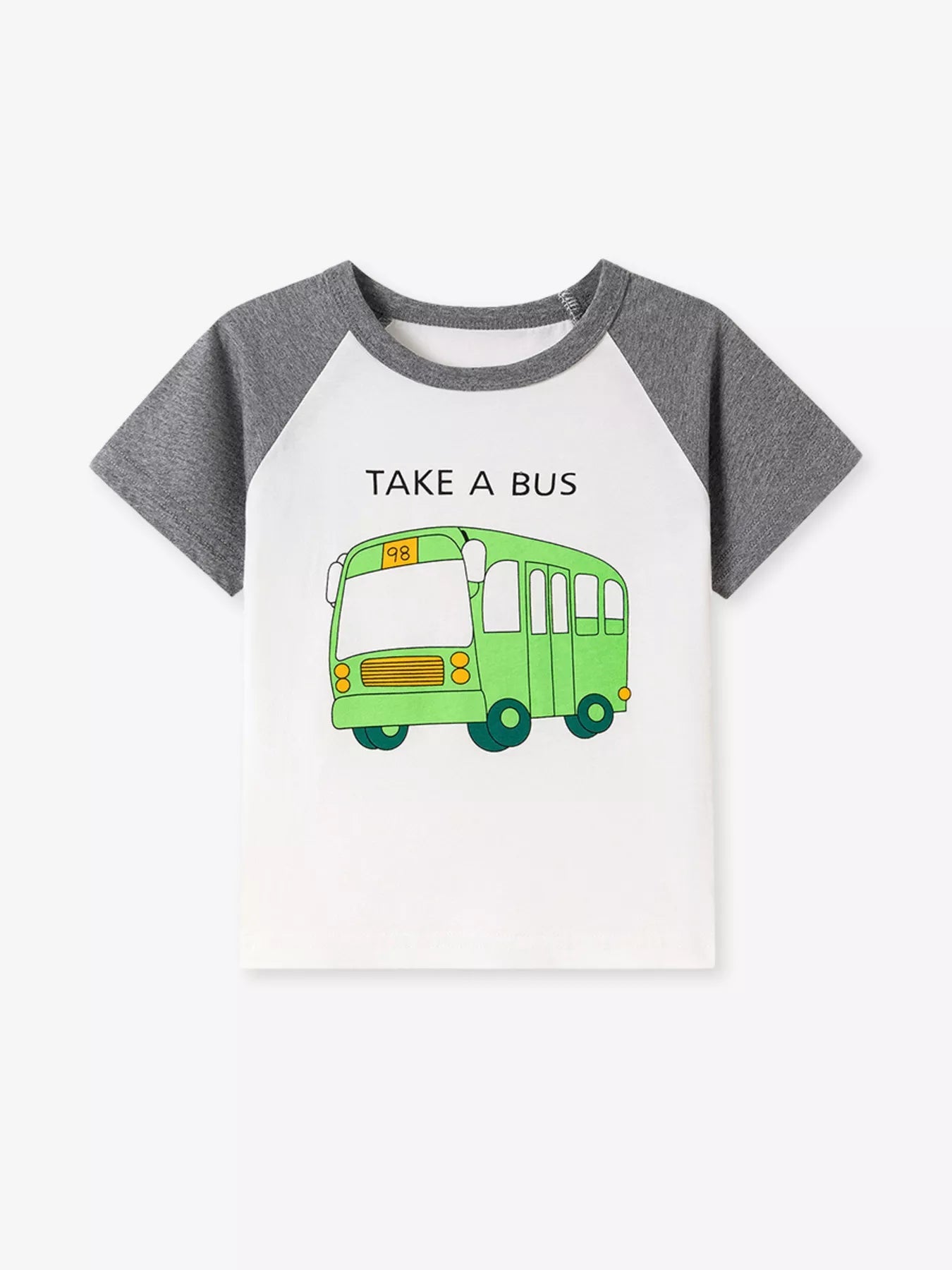 Children's Cartoon Vehicle Graphic Raglan Sleeve T-Shirts designed for comfort and style at Lookzlike